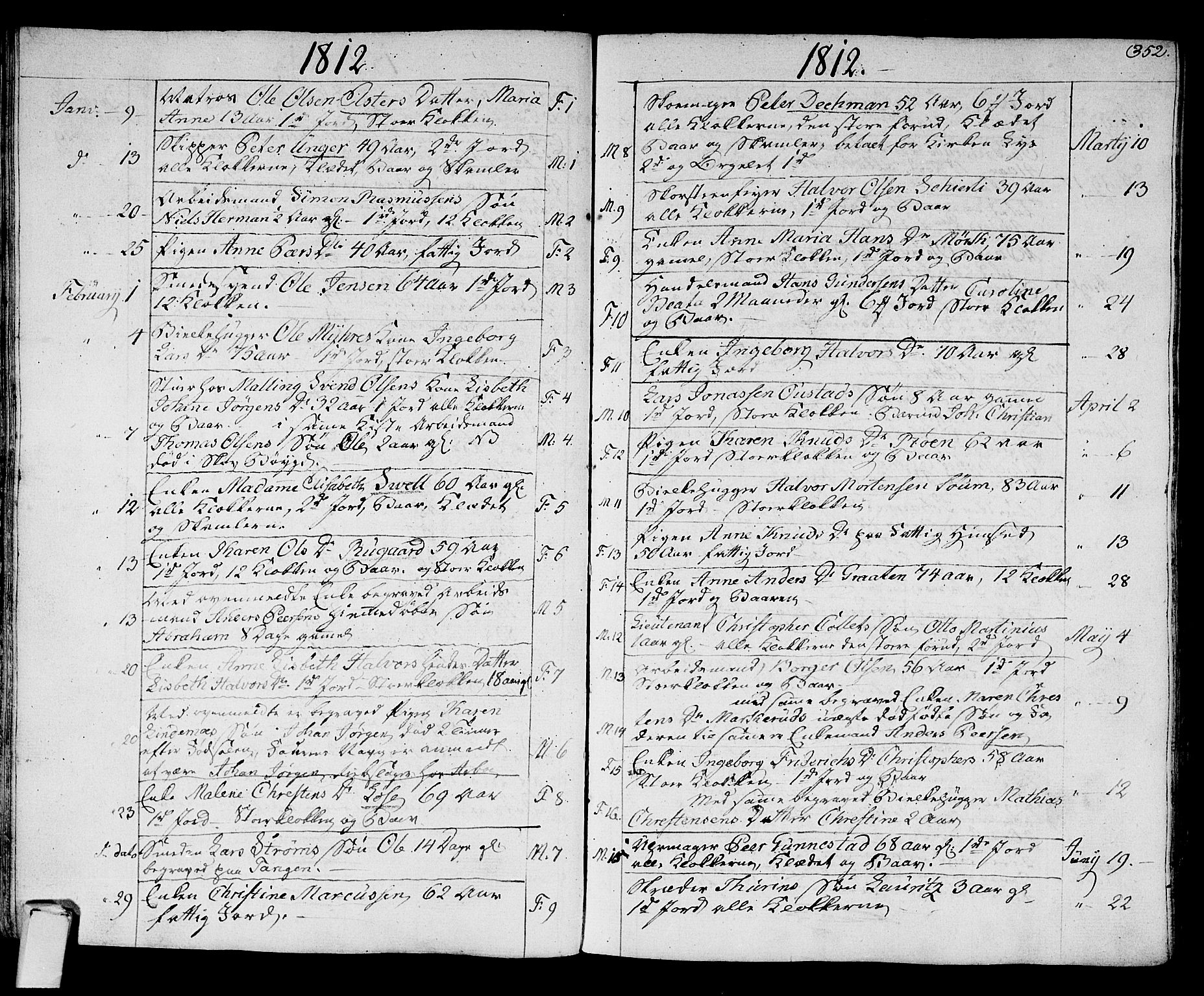 Strømsø kirkebøker, SAKO/A-246/F/Fa/L0010: Parish register (official) no. I 10, 1792-1822, p. 352