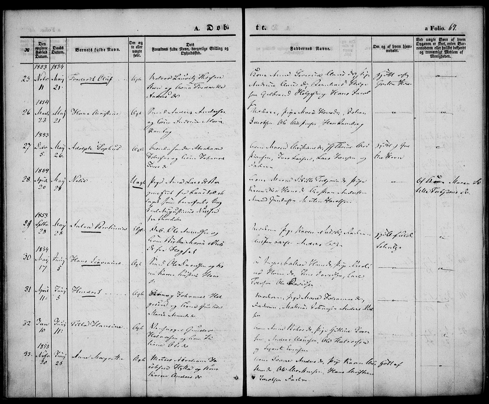 Larvik kirkebøker, AV/SAKO-A-352/F/Fb/L0003: Parish register (official) no. II 3, 1842-1856, p. 67