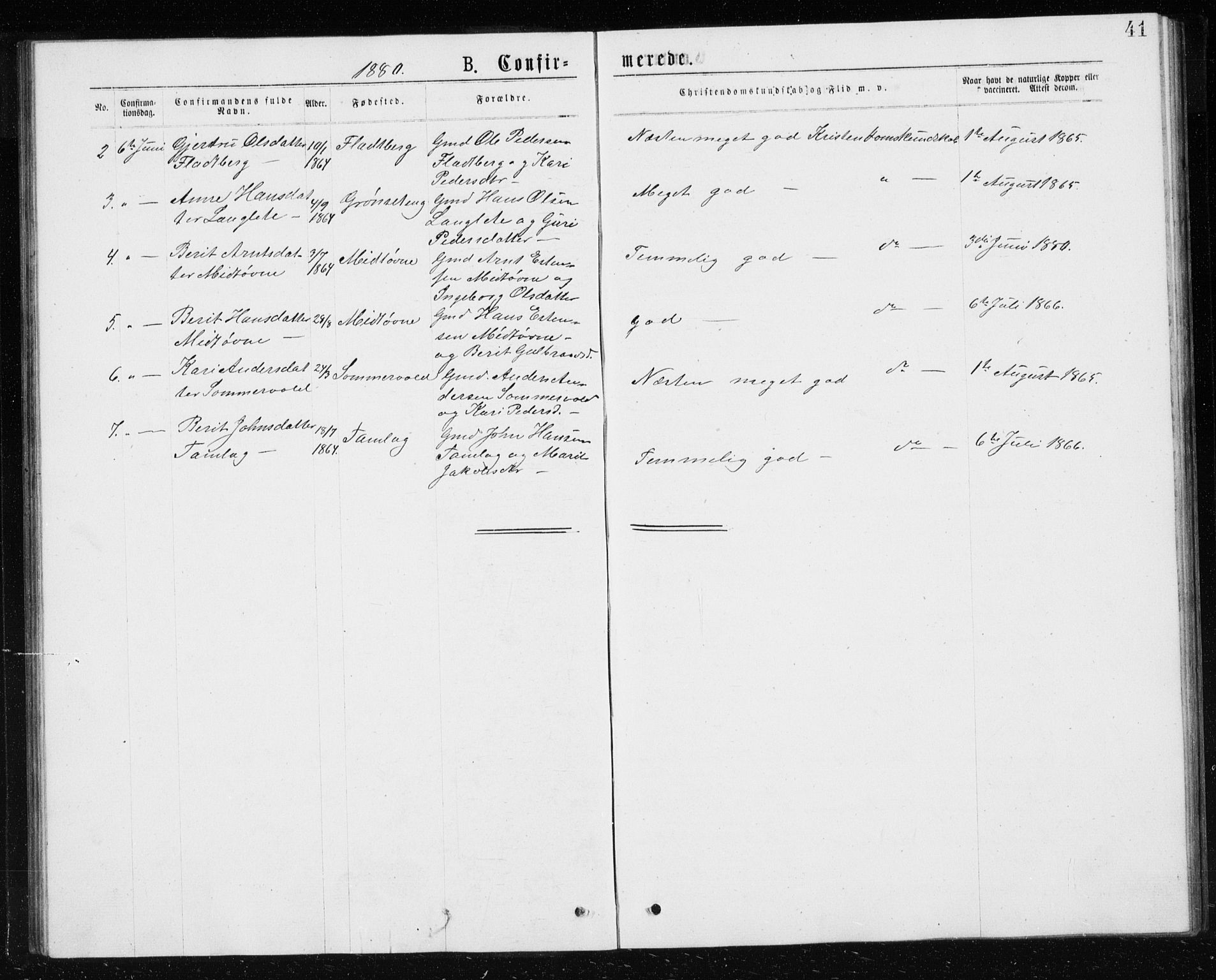 Ministerialprotokoller, klokkerbøker og fødselsregistre - Sør-Trøndelag, SAT/A-1456/685/L0977: Parish register (copy) no. 685C02, 1879-1890, p. 41