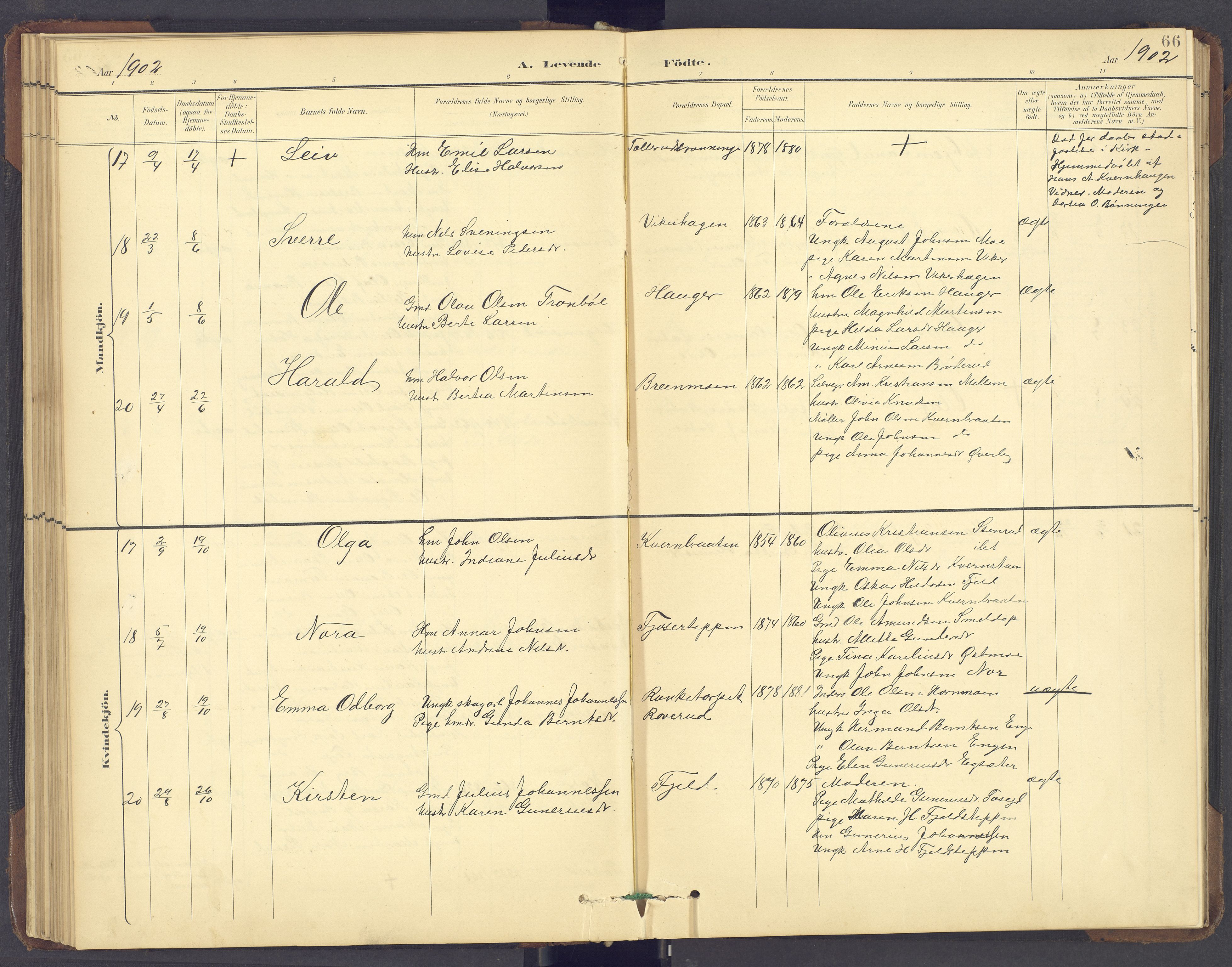 Brandval prestekontor, SAH/PREST-034/H/Ha/Hab/L0002: Parish register (copy) no. 2, 1895-1904, p. 66