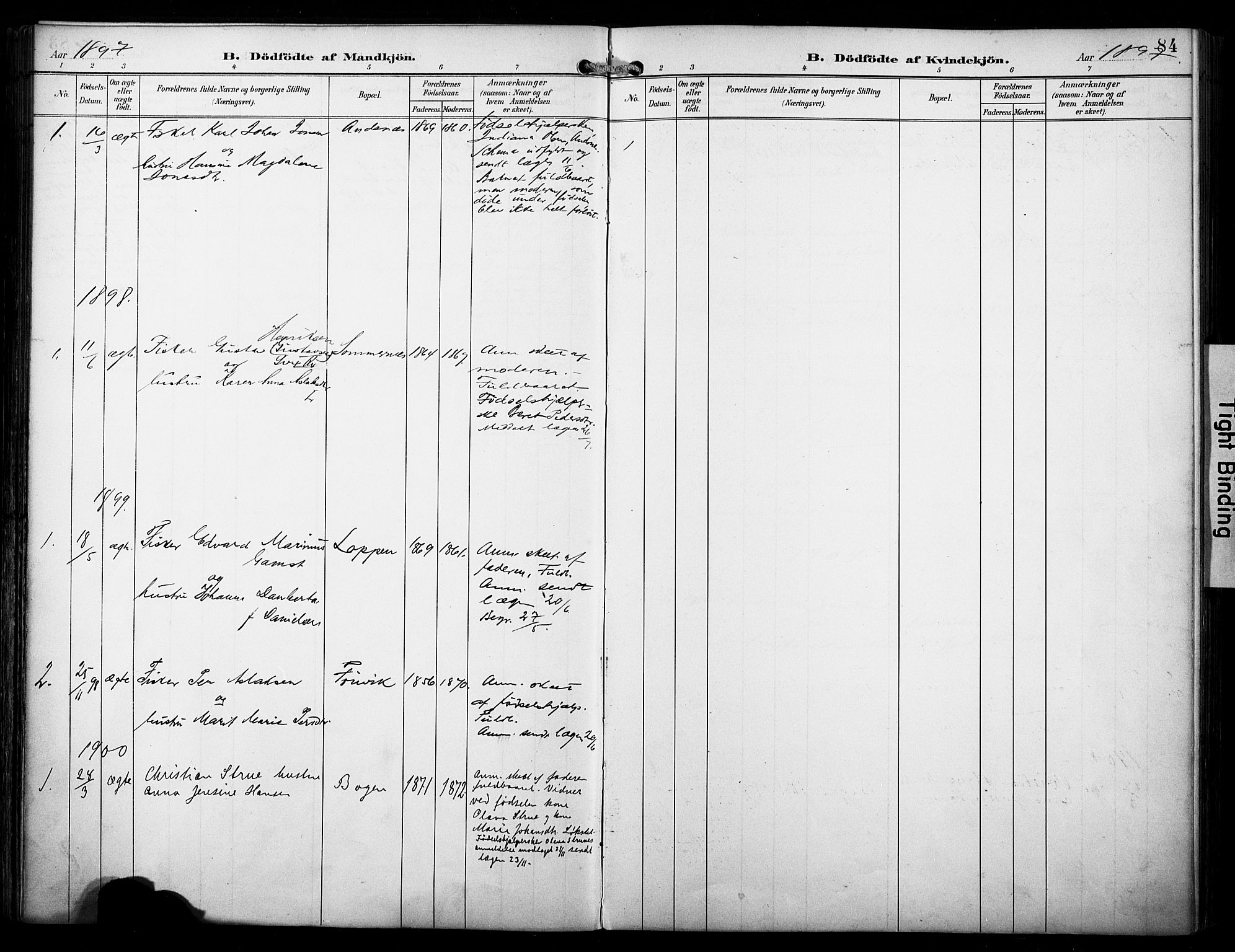 Loppa sokneprestkontor, SATØ/S-1339/H/Ha/L0009kirke: Parish register (official) no. 9, 1895-1909, p. 84