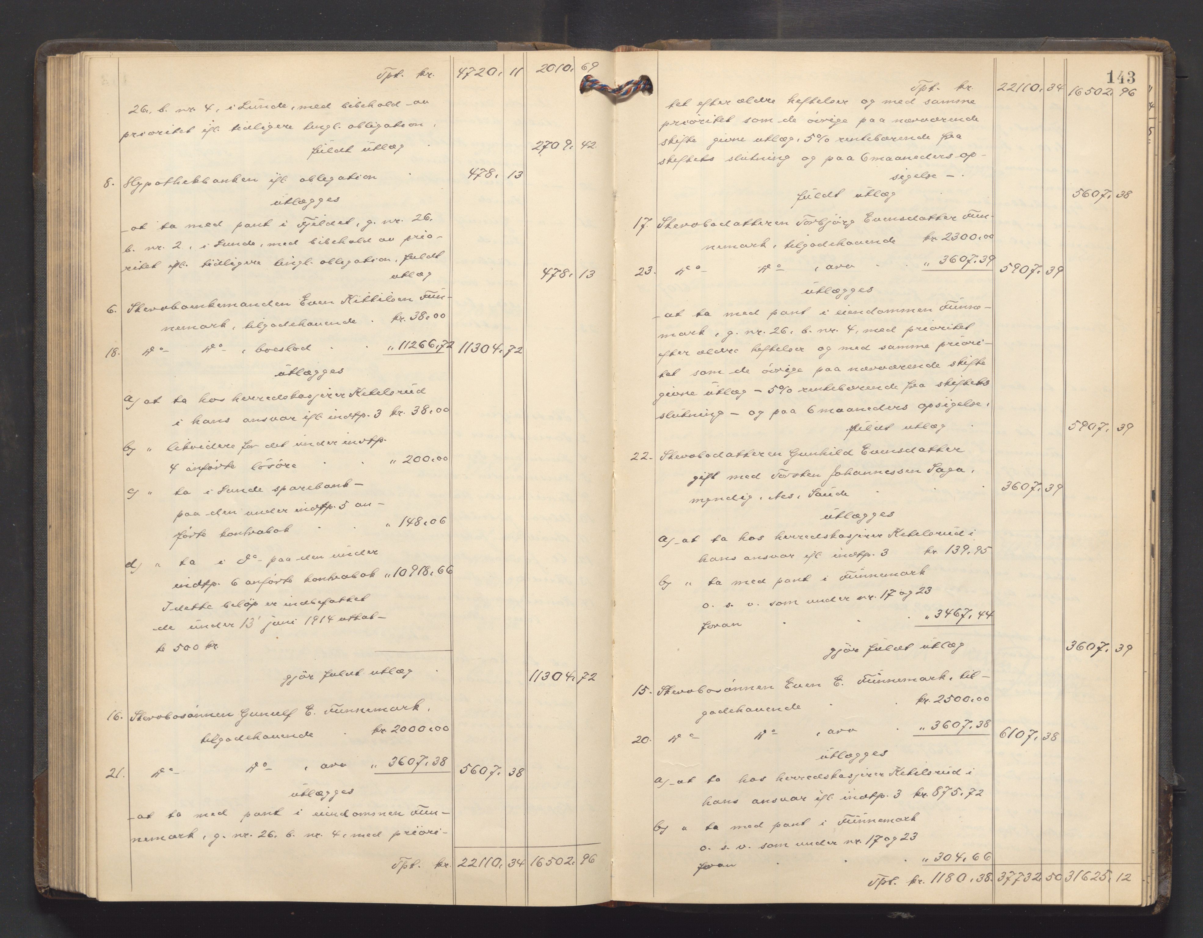 Nedre Telemark sorenskriveri, AV/SAKO-A-135/H/Hb/Hbe/L0007: Skifteutlodningsprotokoll, 1910-1916, p. 142b-143a