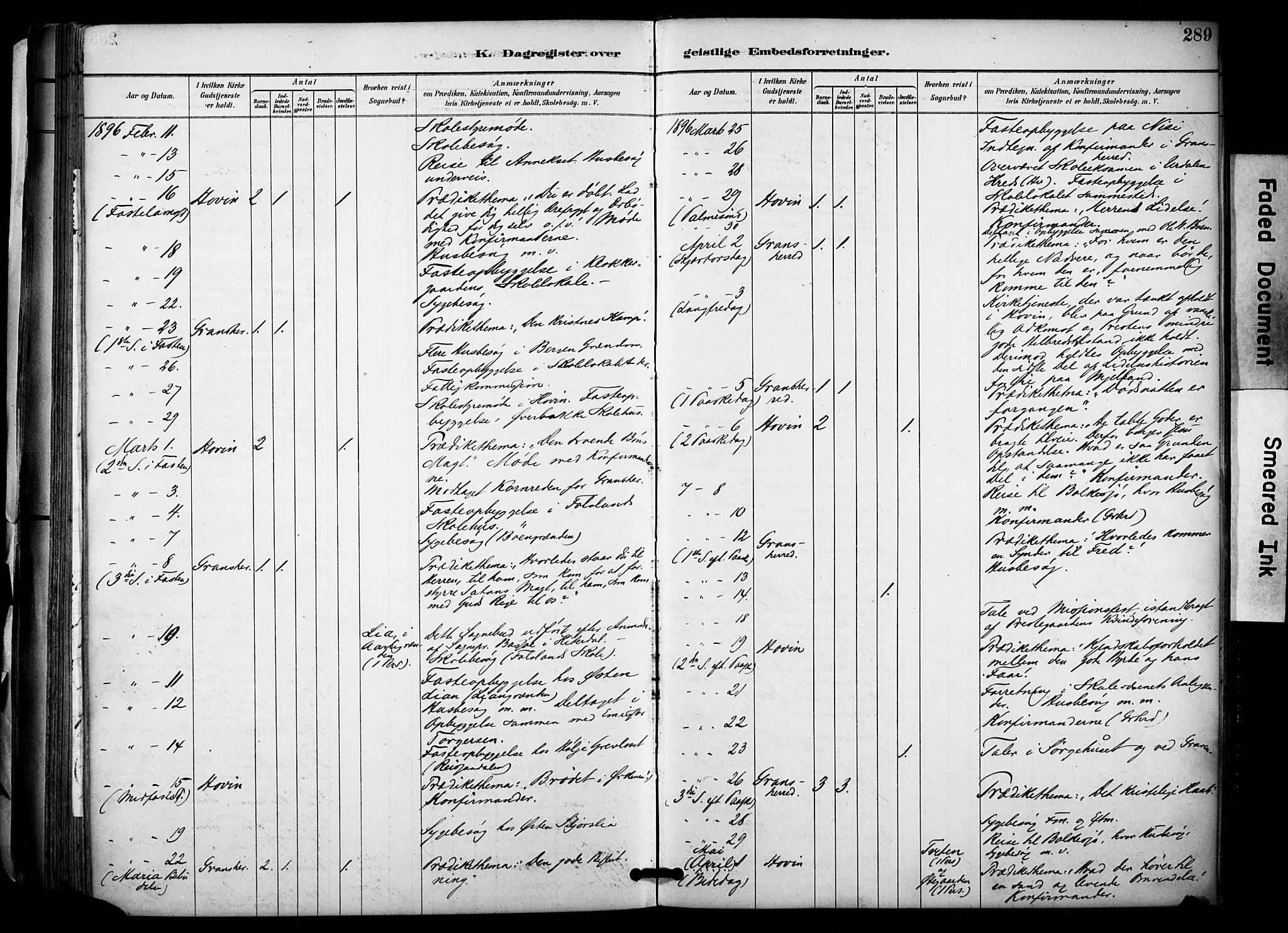 Gransherad kirkebøker, SAKO/A-267/F/Fa/L0005: Parish register (official) no. I 5, 1887-1916, p. 289