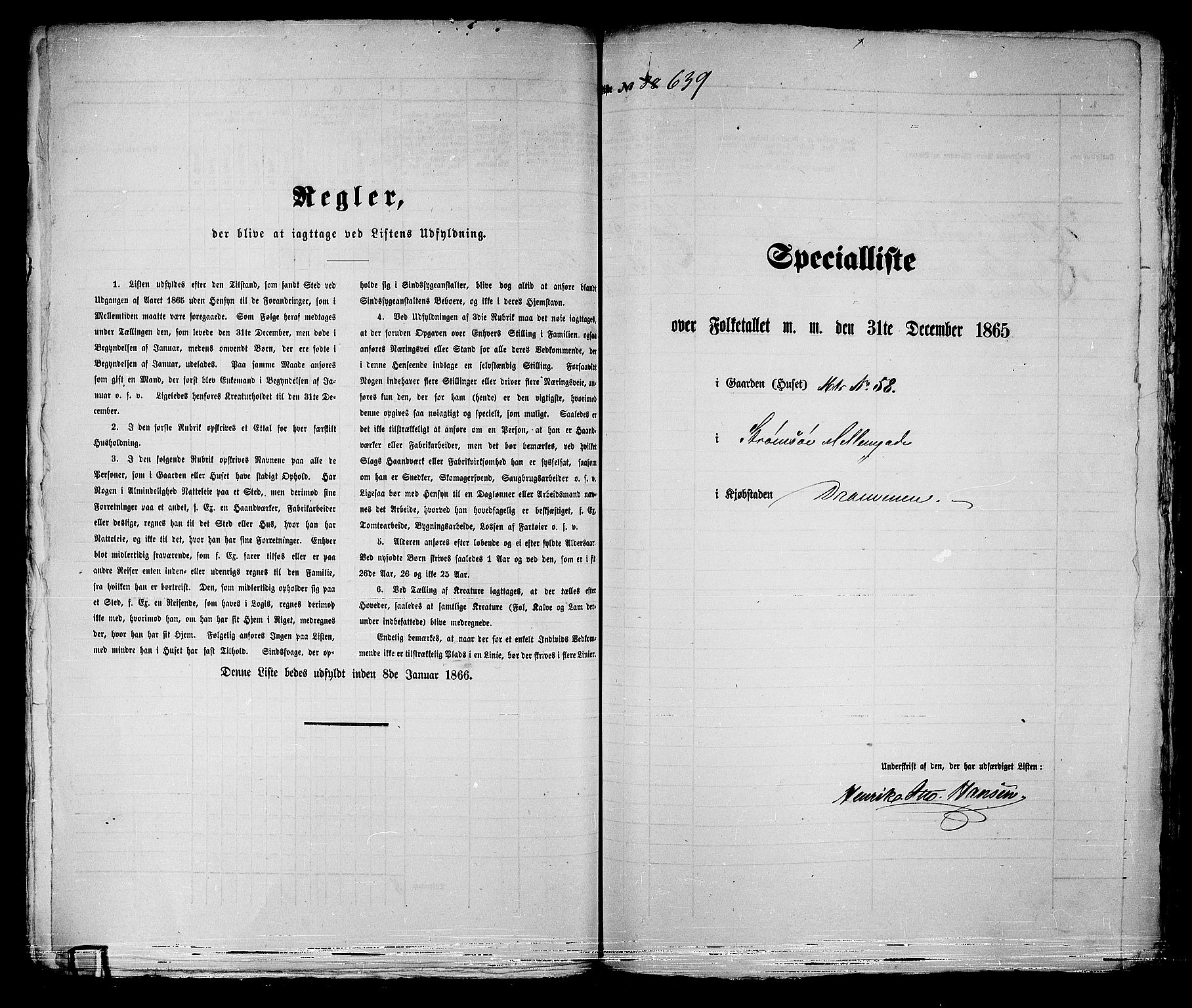 RA, 1865 census for Strømsø in Drammen, 1865, p. 93