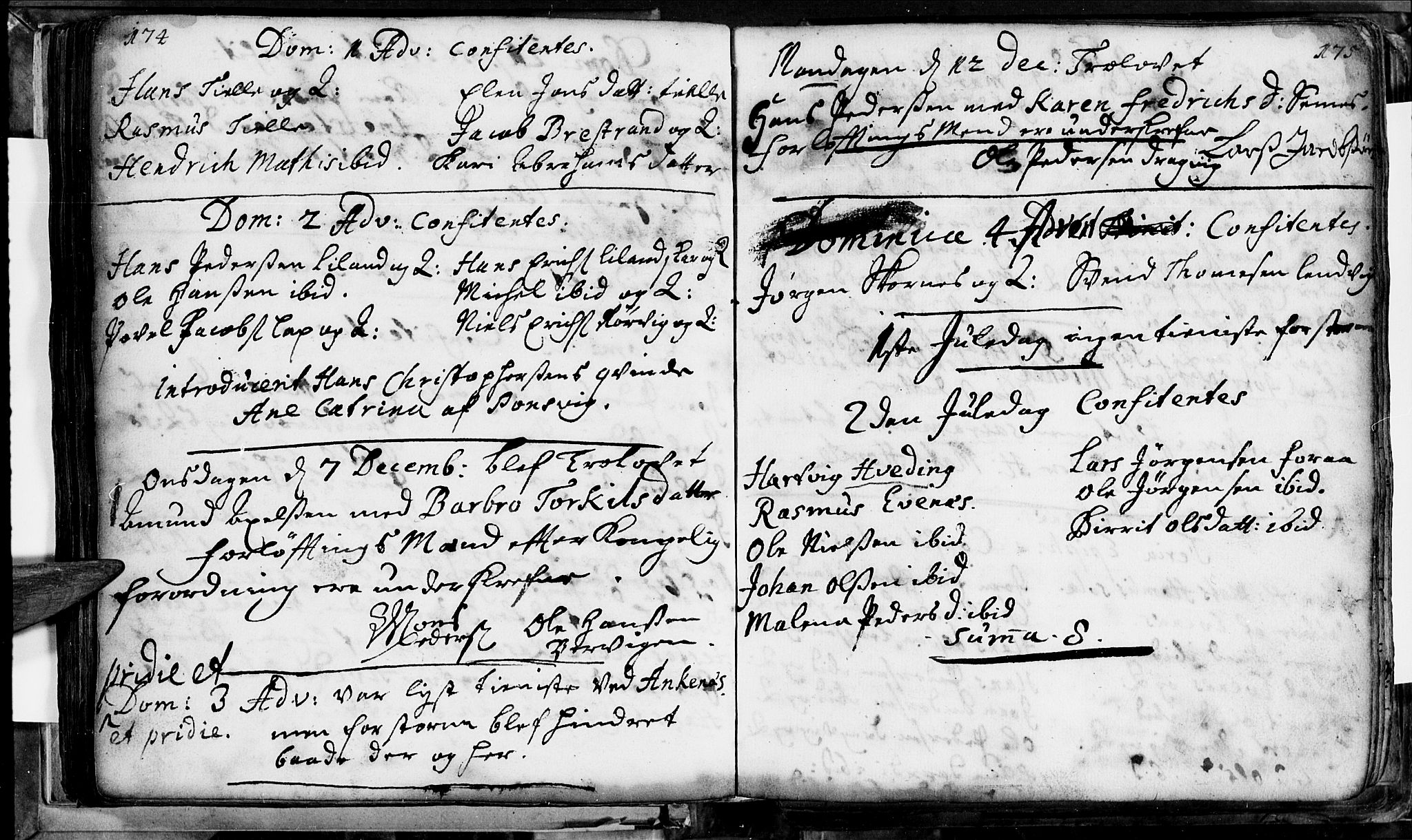 Ministerialprotokoller, klokkerbøker og fødselsregistre - Nordland, AV/SAT-A-1459/863/L0890: Parish register (official) no. 863A02, 1714-1732, p. 174-175
