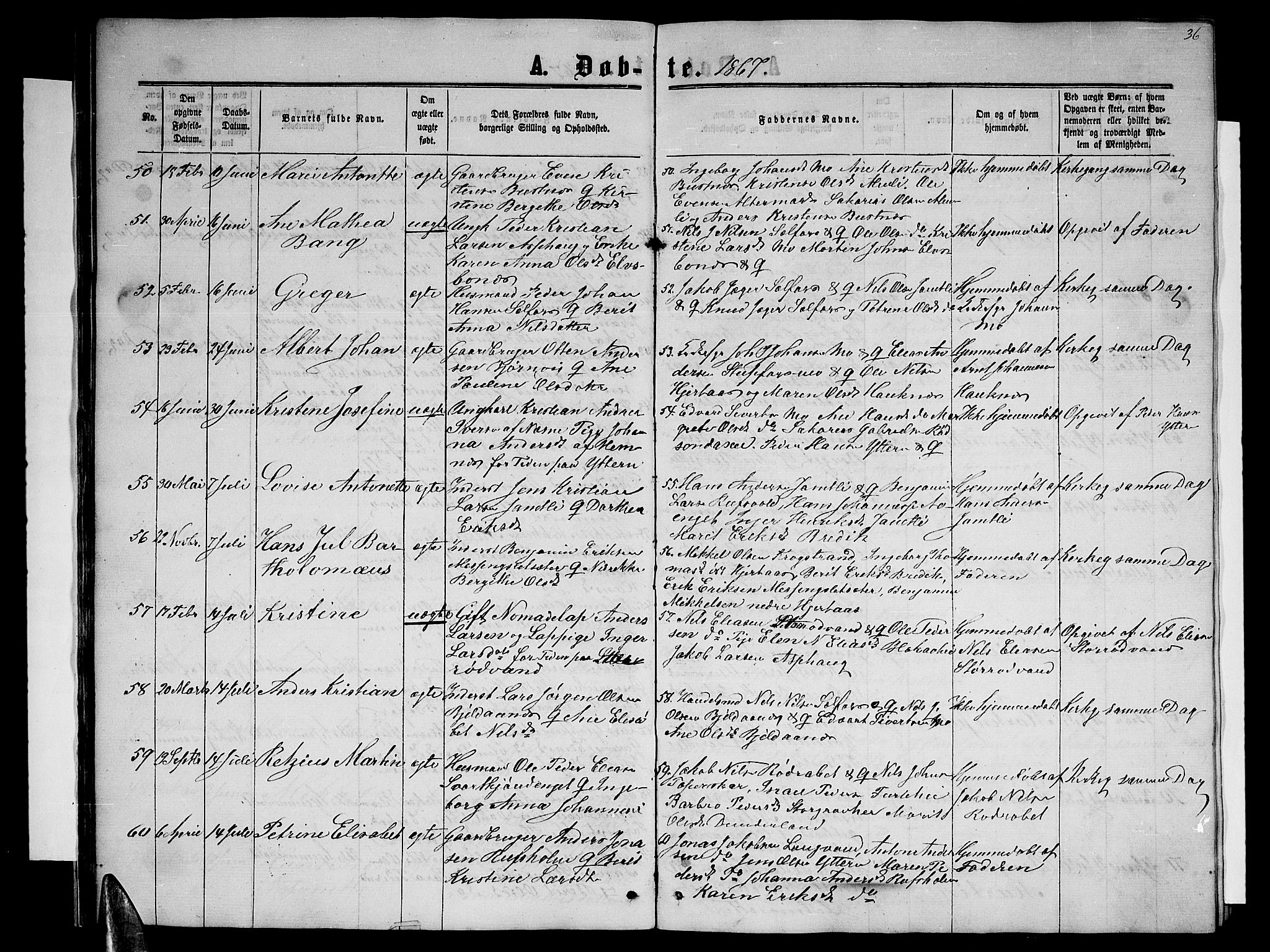 Ministerialprotokoller, klokkerbøker og fødselsregistre - Nordland, AV/SAT-A-1459/827/L0415: Parish register (copy) no. 827C04, 1864-1886, p. 36