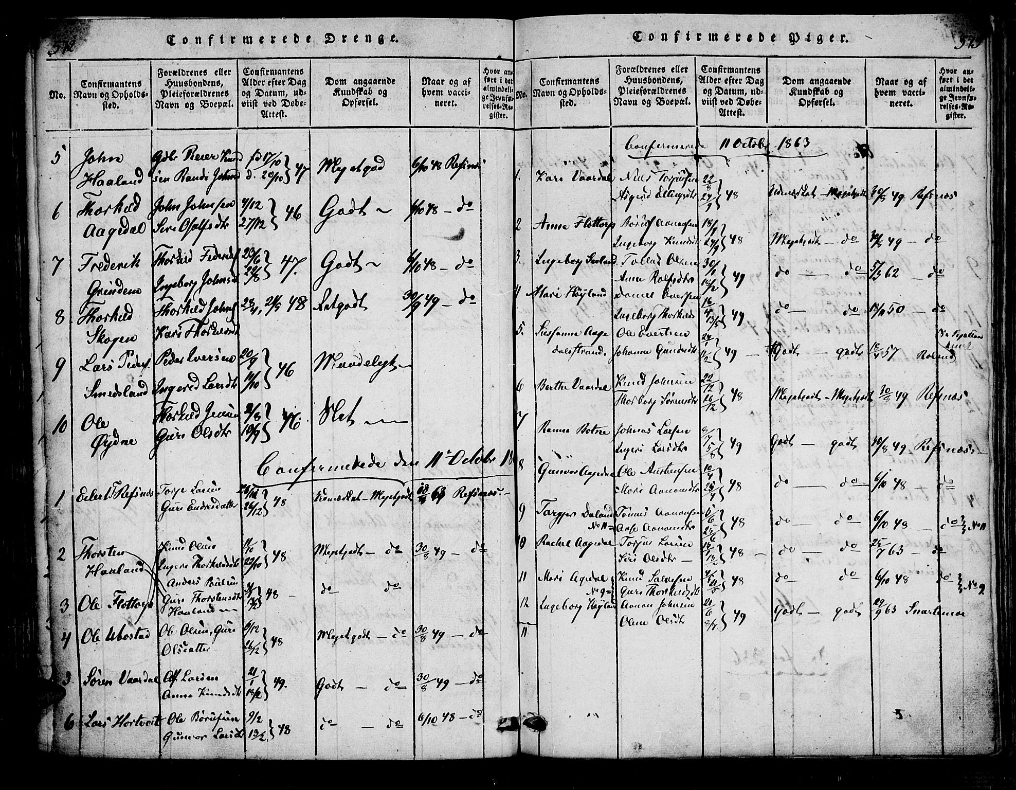 Bjelland sokneprestkontor, SAK/1111-0005/F/Fa/Fac/L0001: Parish register (official) no. A 1, 1815-1866, p. 572-573