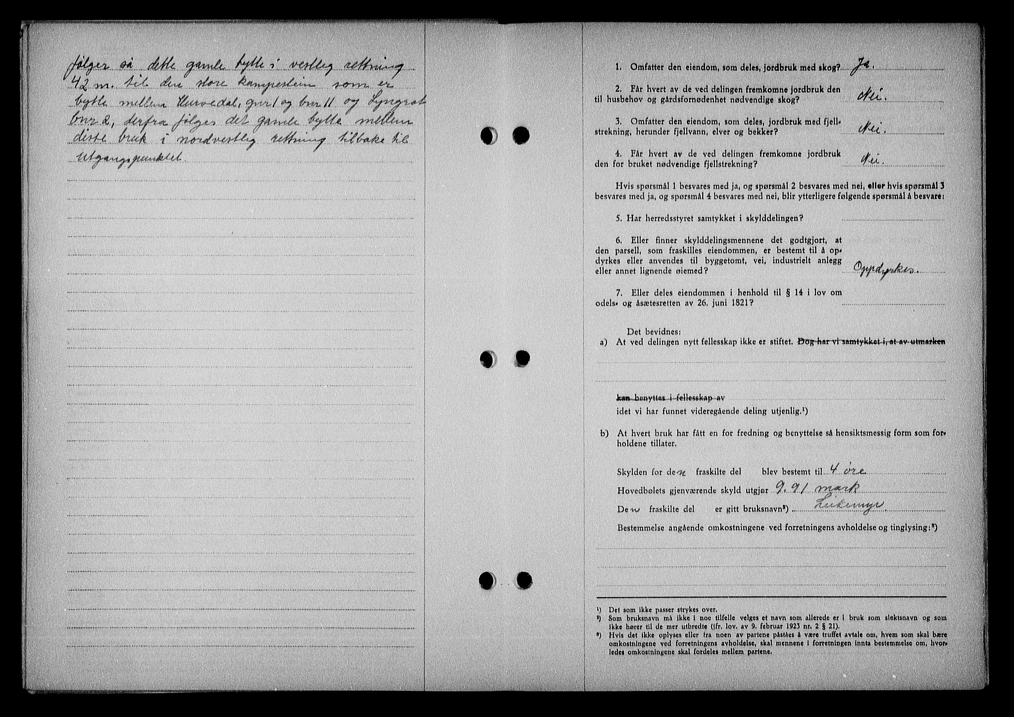 Nedenes sorenskriveri, AV/SAK-1221-0006/G/Gb/Gba/L0051: Mortgage book no. A-V, 1943-1944, Diary no: : 1097/1943