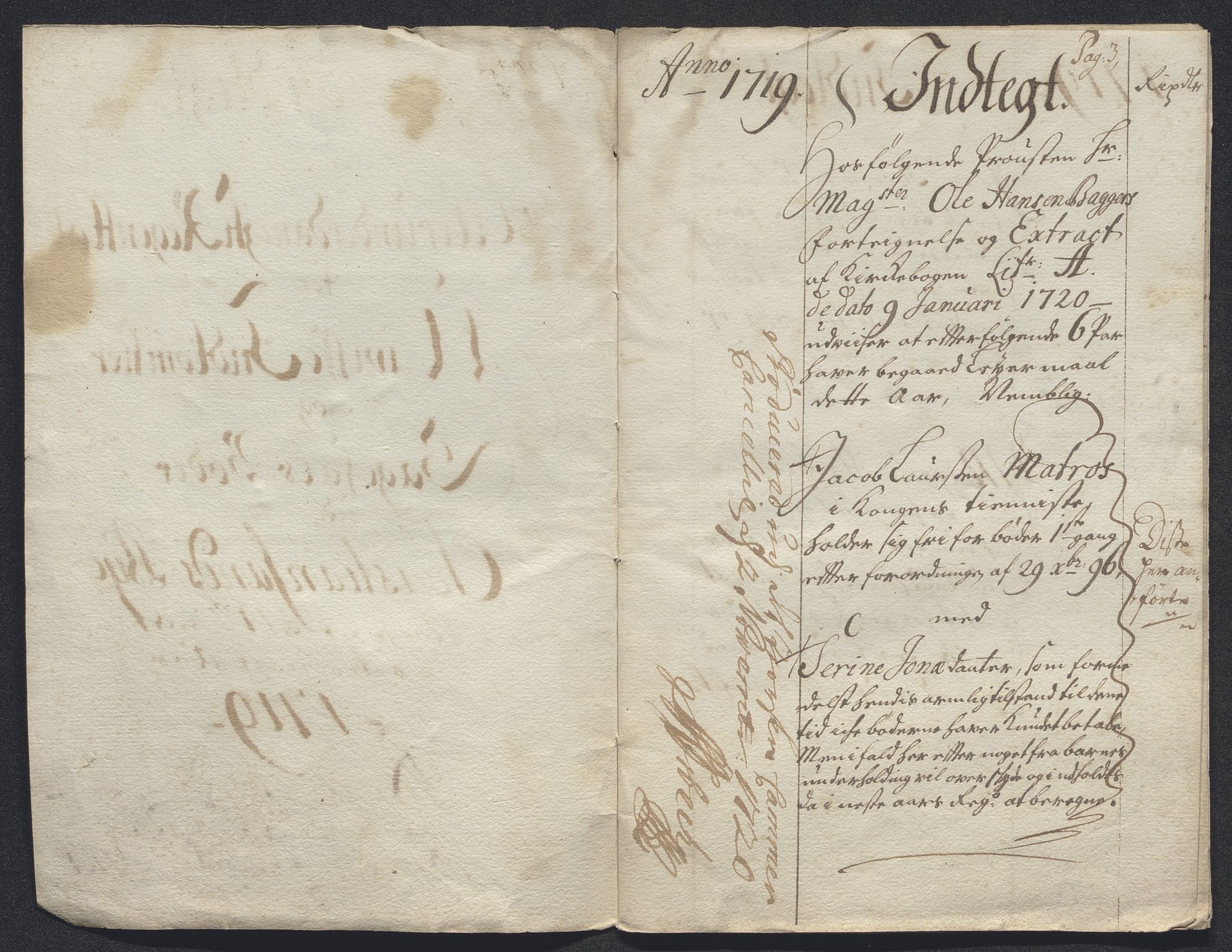 Rentekammeret inntil 1814, Reviderte regnskaper, Byregnskaper, AV/RA-EA-4066/R/Rm/L0286: [M19] Sikt og sakefall, 1719-1727, p. 5