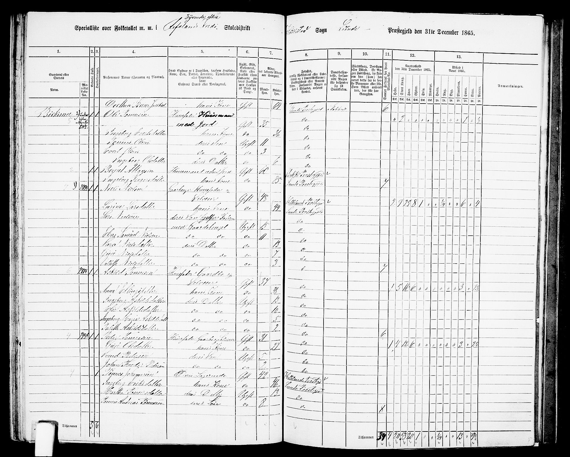 RA, 1865 census for Lund, 1865, p. 89