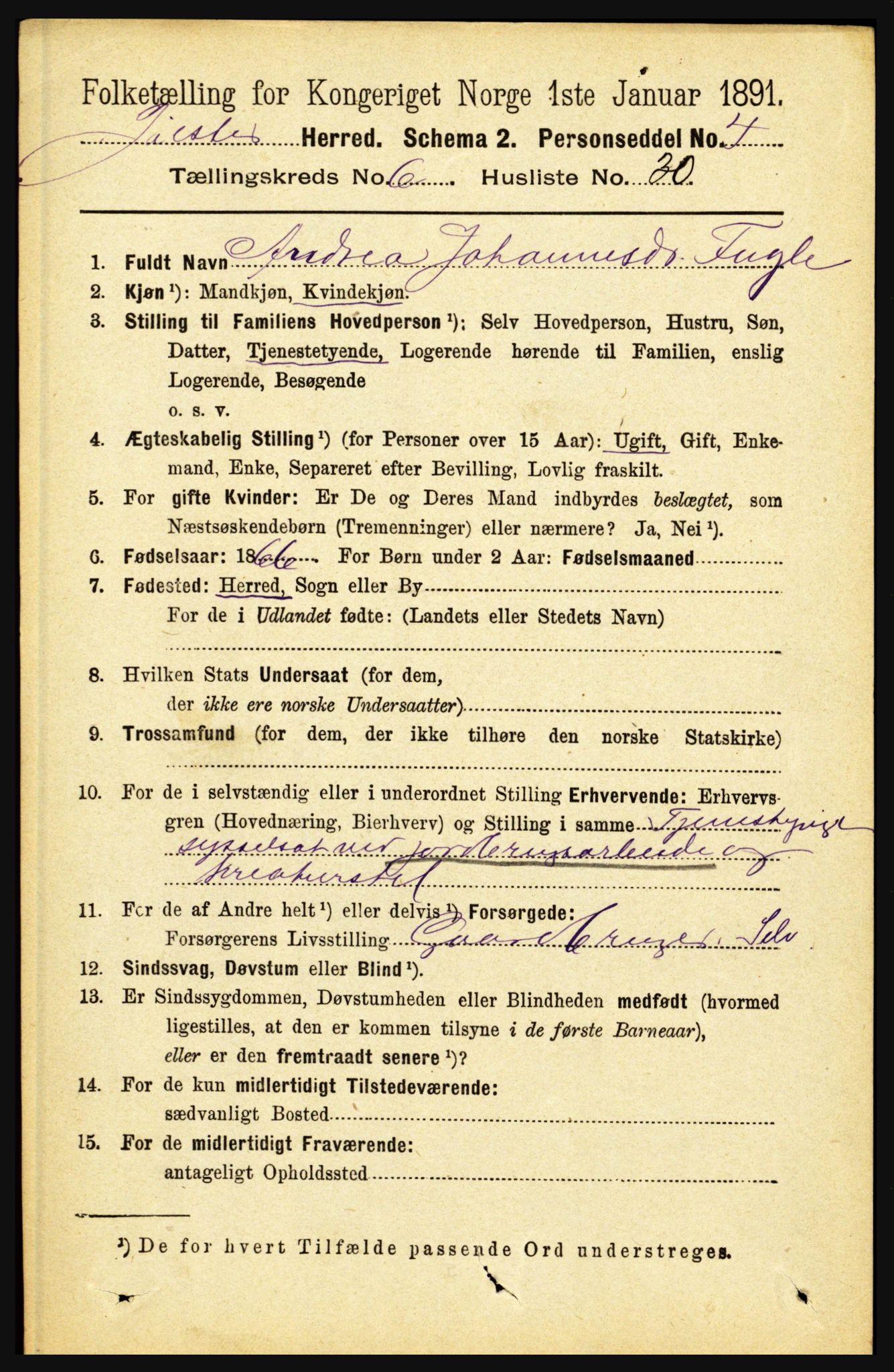 RA, 1891 census for 1431 Jølster, 1891, p. 2402