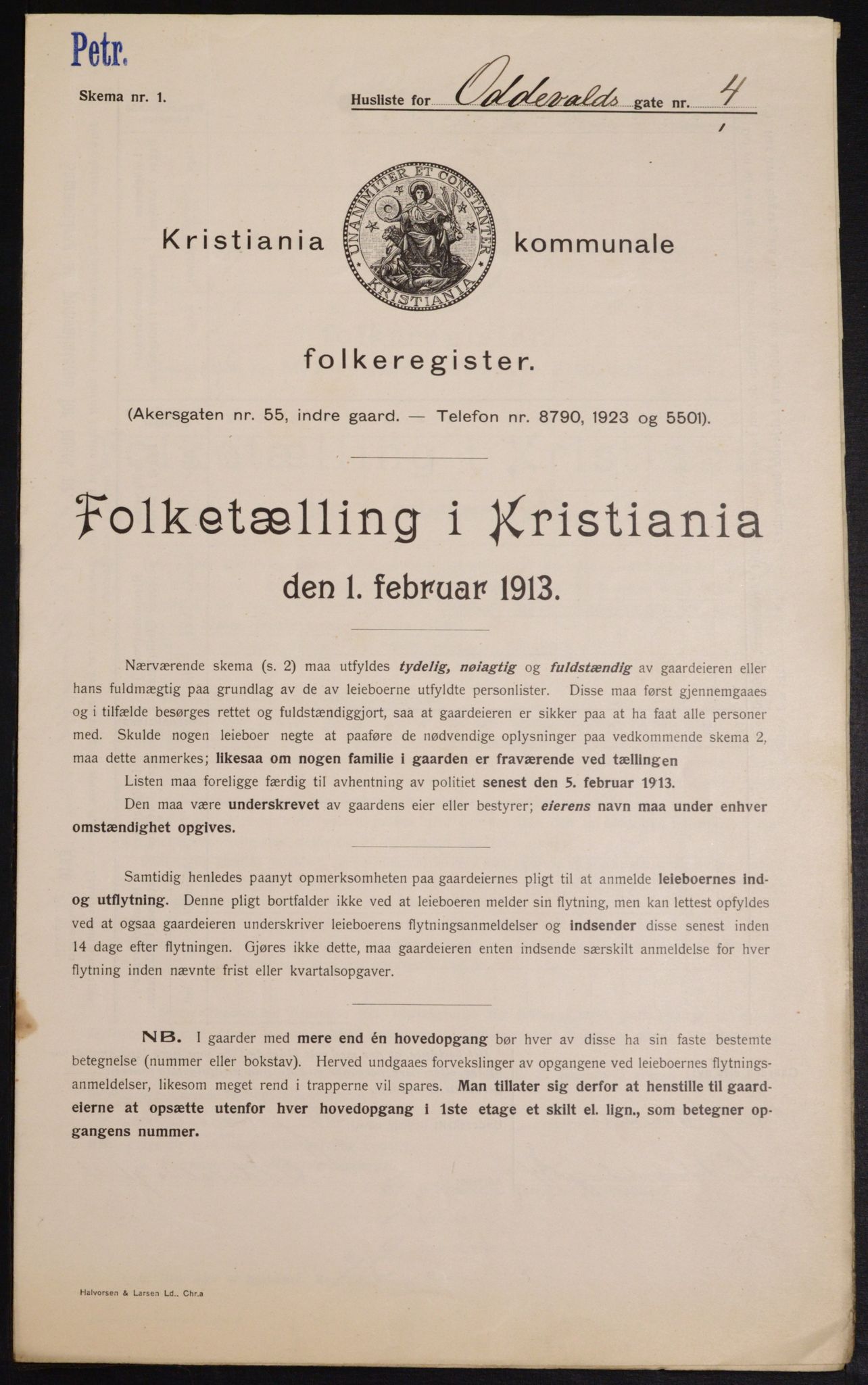 OBA, Municipal Census 1913 for Kristiania, 1913, p. 74573