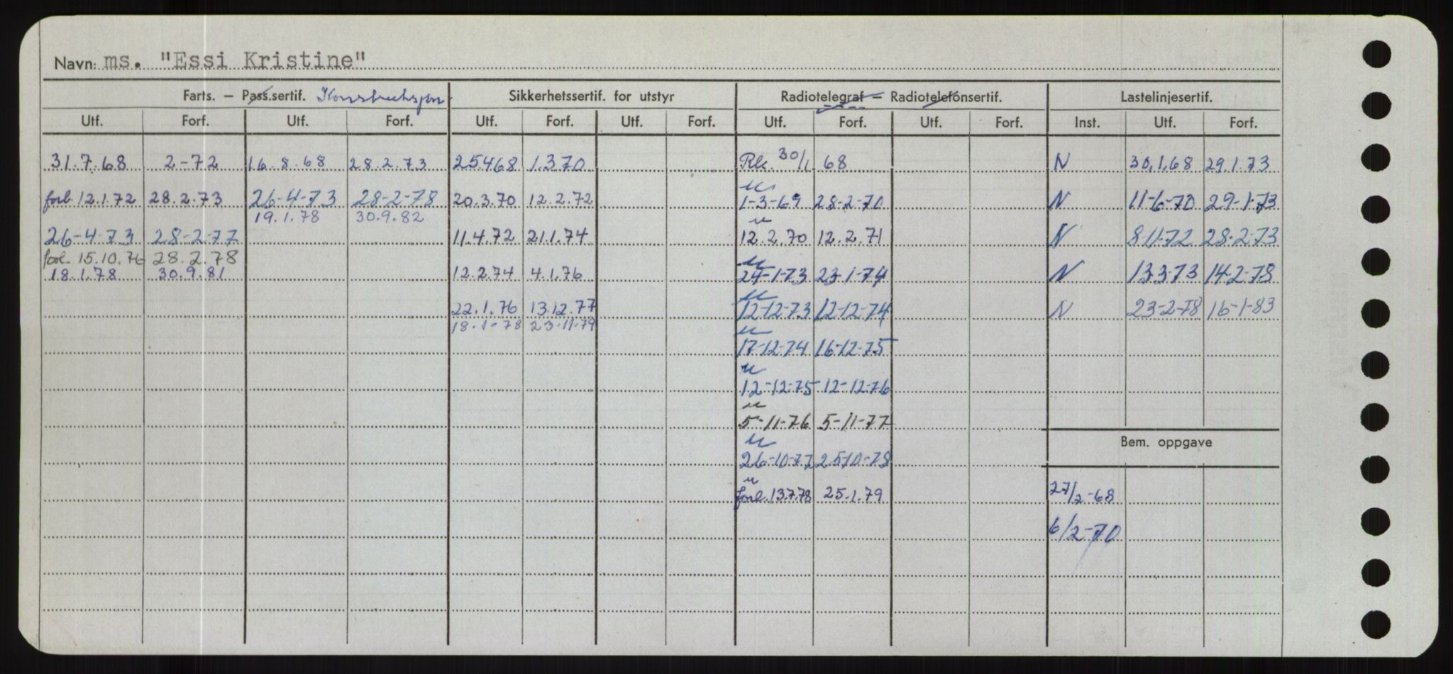 Sjøfartsdirektoratet med forløpere, Skipsmålingen, RA/S-1627/H/Hd/L0009: Fartøy, E, p. 586