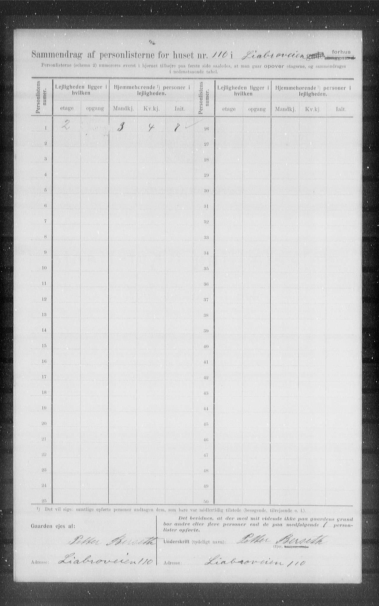 OBA, Municipal Census 1907 for Kristiania, 1907, p. 29594