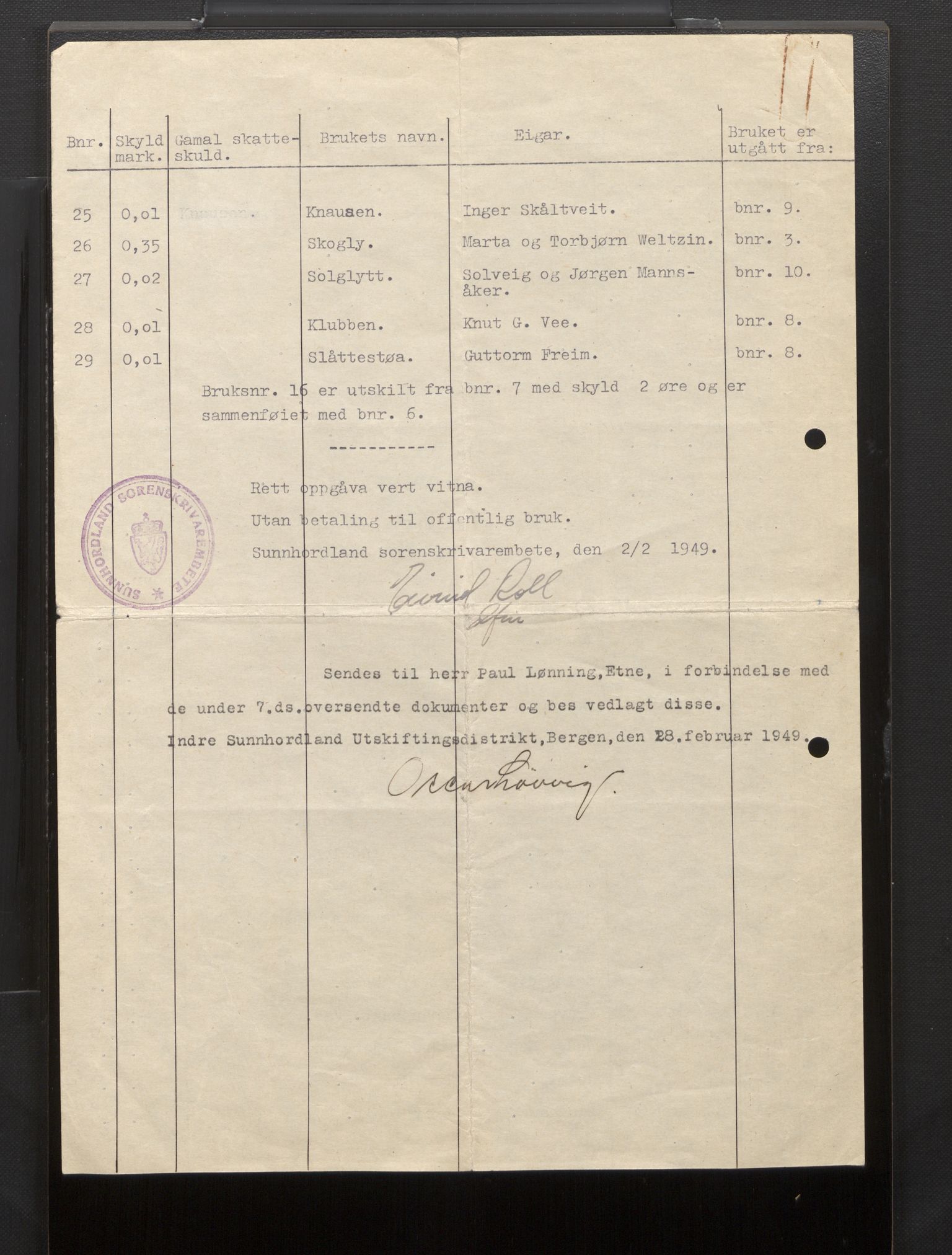 Hordaland jordskiftedøme - VII Indre Sunnhordland jordskiftedistrikt, AV/SAB-A-7401/B/Bb/L0003: Etne gnr. 14-23, 1949-1953, p. 15
