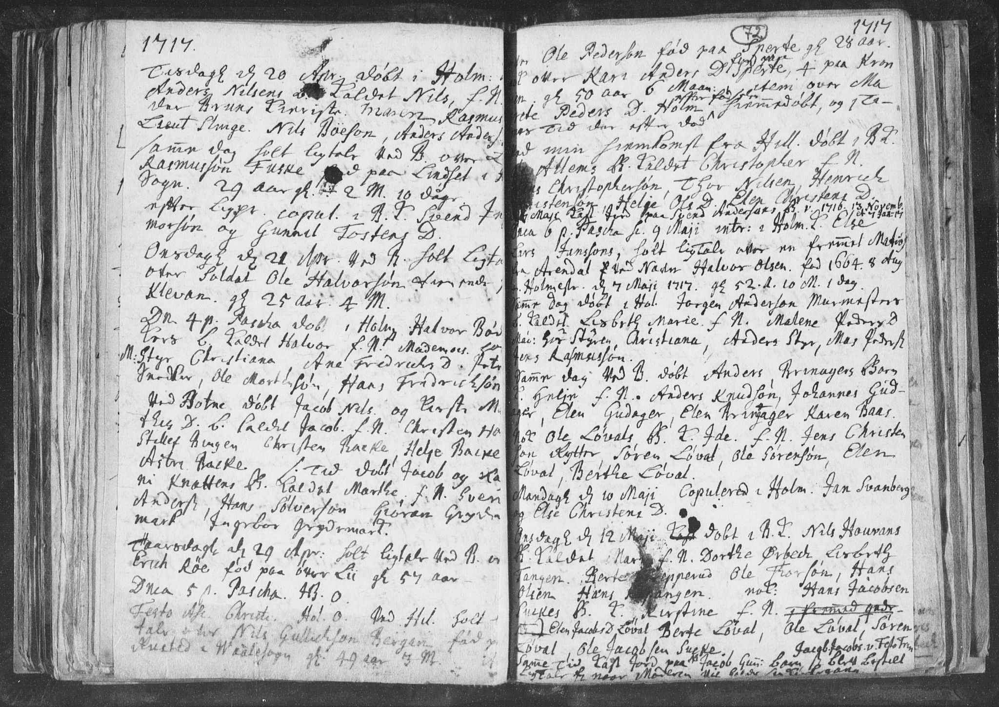 Botne kirkebøker, AV/SAKO-A-340/F/Fa/L0001b: Parish register (official) no. I 1B, 1707-1722, p. 72