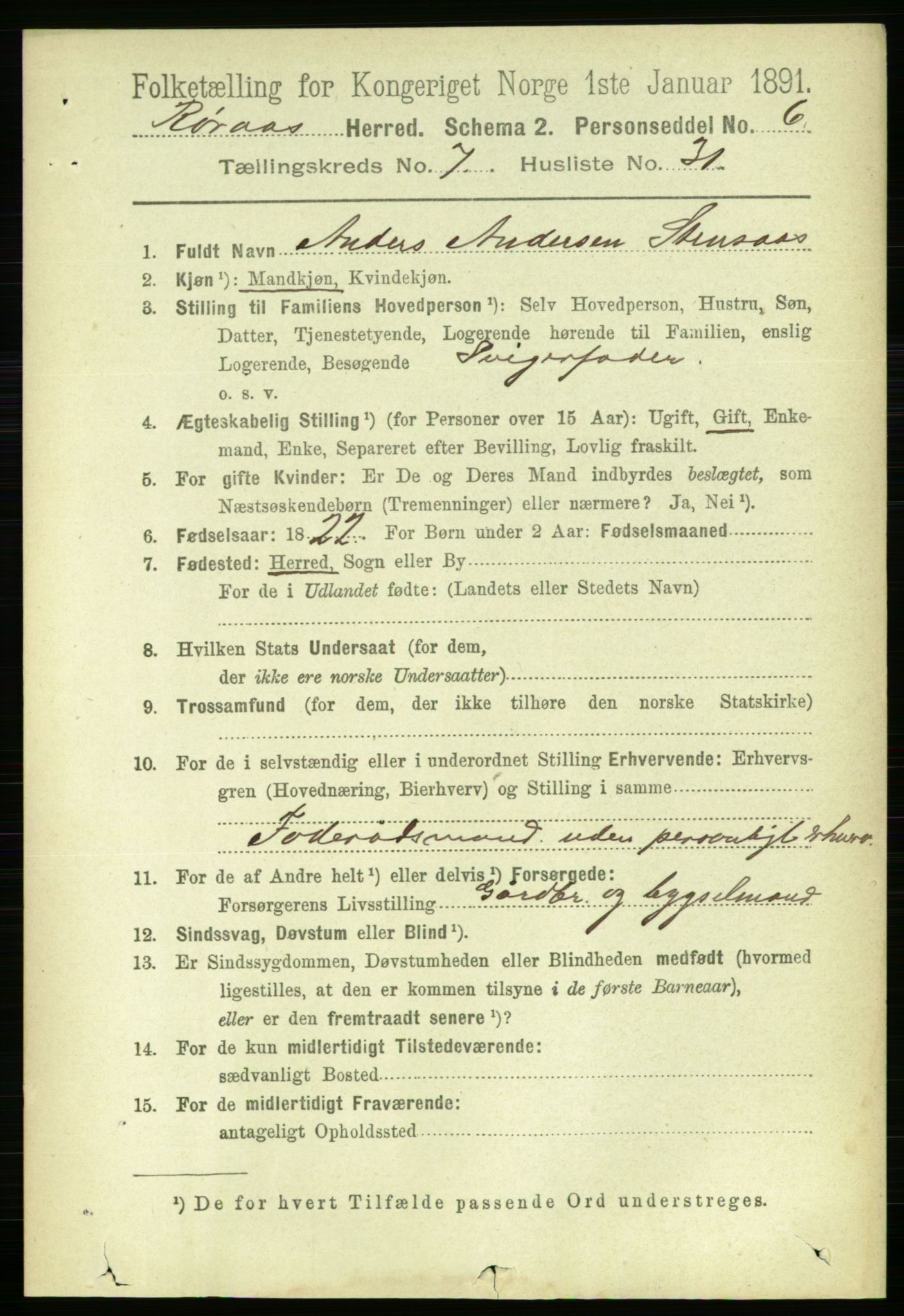 RA, 1891 census for 1640 Røros, 1891, p. 1571