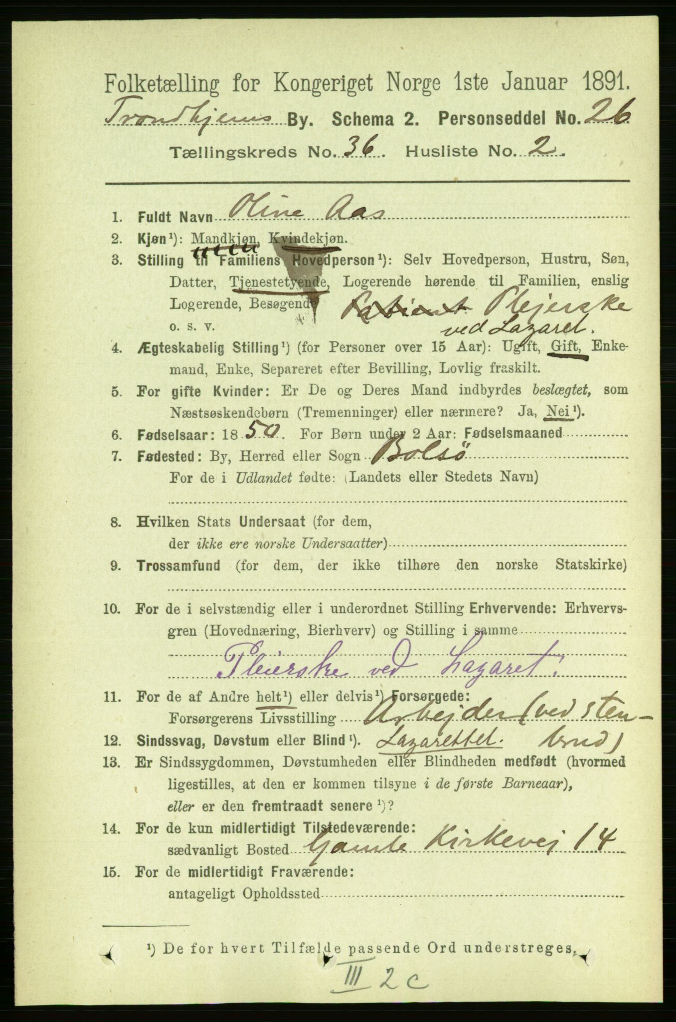 RA, 1891 census for 1601 Trondheim, 1891, p. 26961