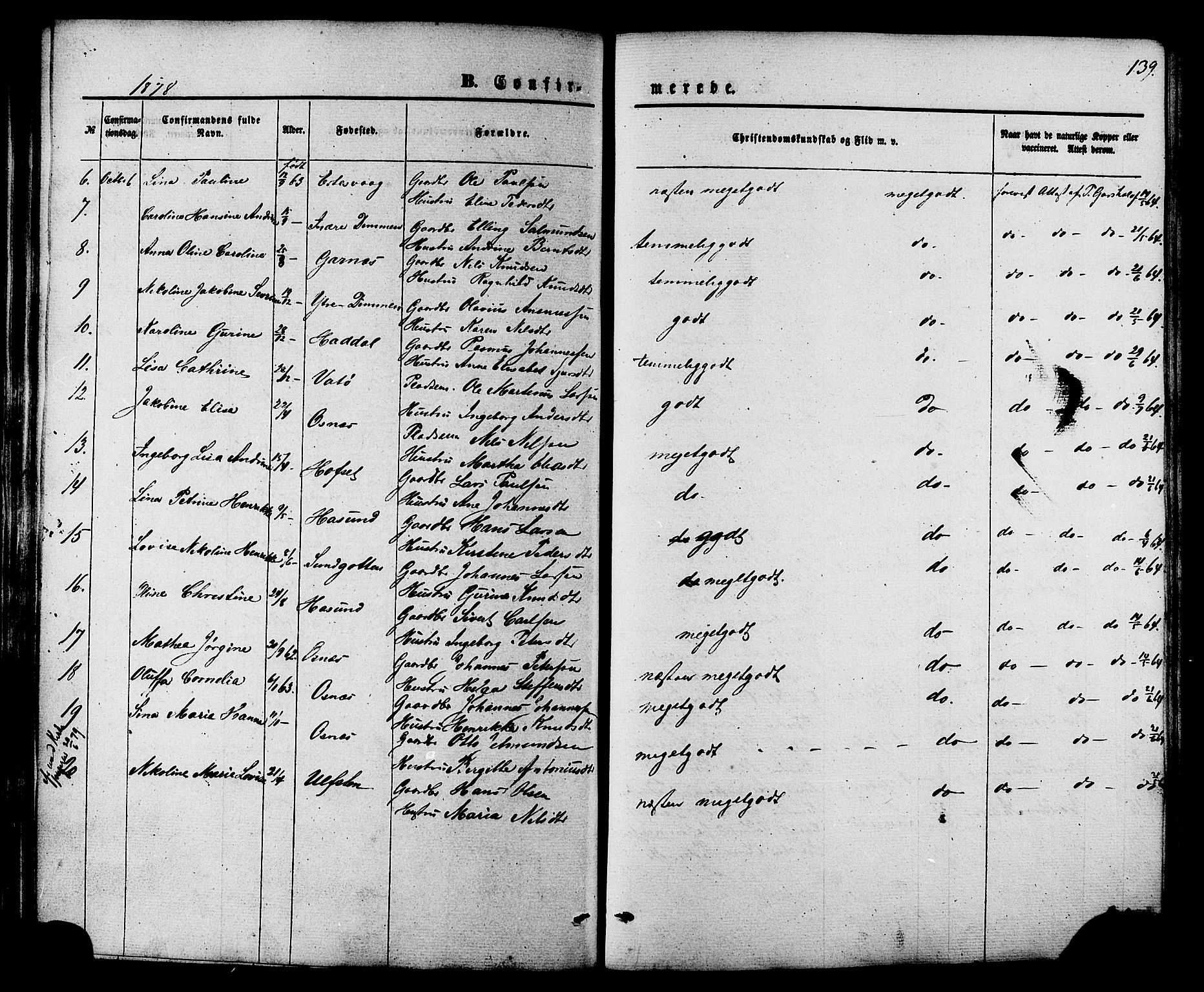 Ministerialprotokoller, klokkerbøker og fødselsregistre - Møre og Romsdal, AV/SAT-A-1454/509/L0105: Parish register (official) no. 509A03, 1848-1882, p. 139