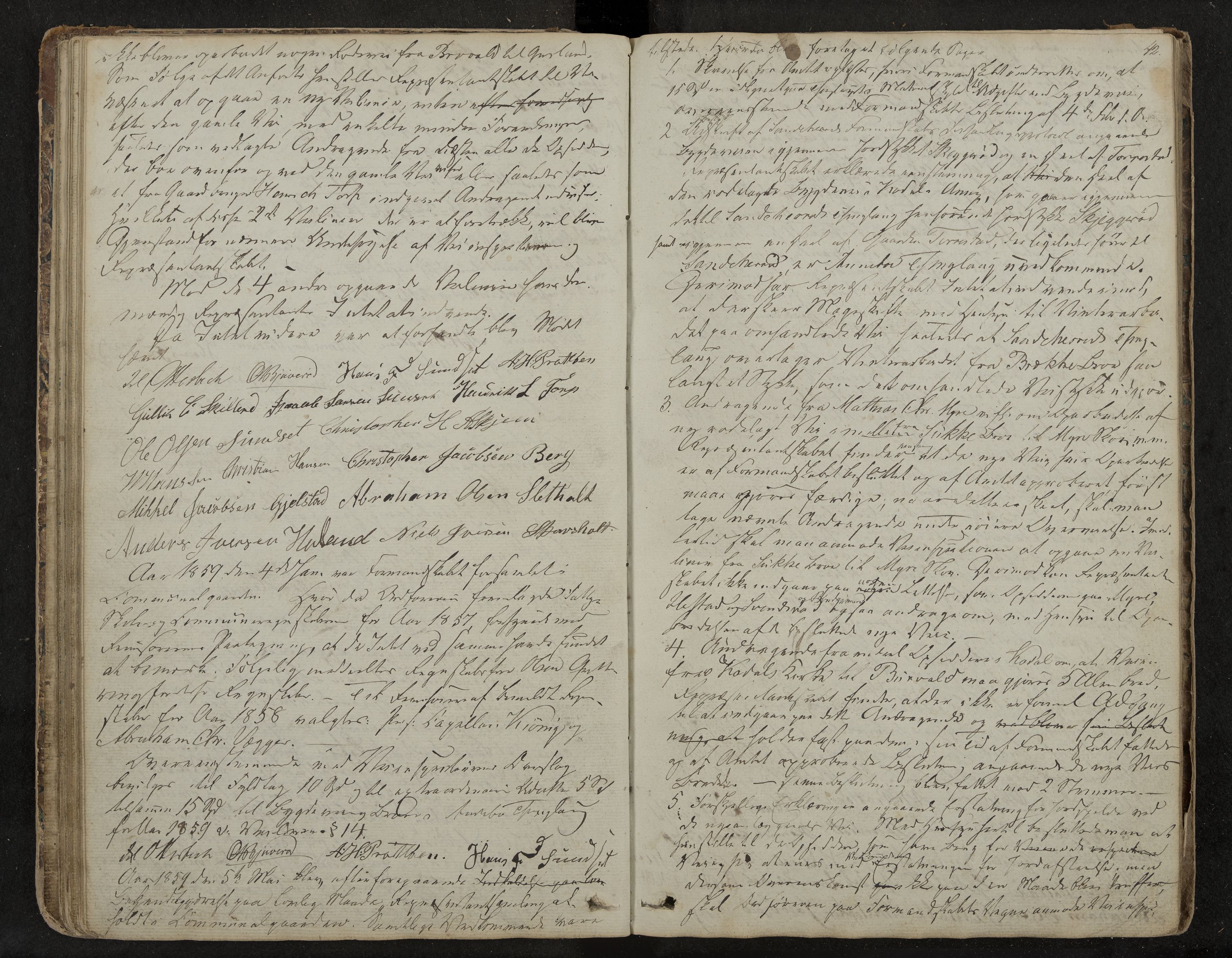 Andebu formannskap og sentraladministrasjon, IKAK/0719021-1/A/Aa/L0001: Møtebok med register, 1837-1869, p. 42