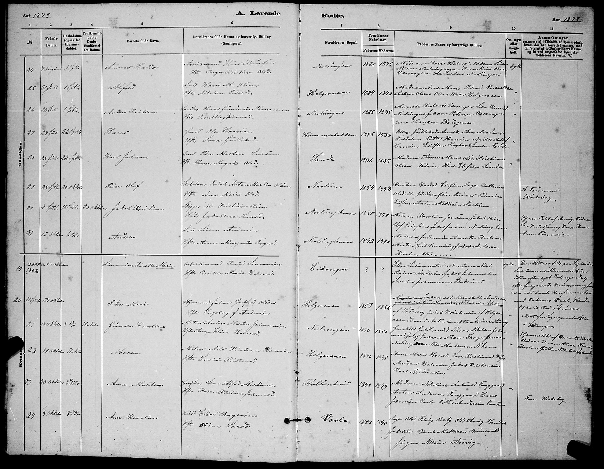 Brunlanes kirkebøker, AV/SAKO-A-342/G/Gb/L0002: Parish register (copy) no. II 2, 1878-1902