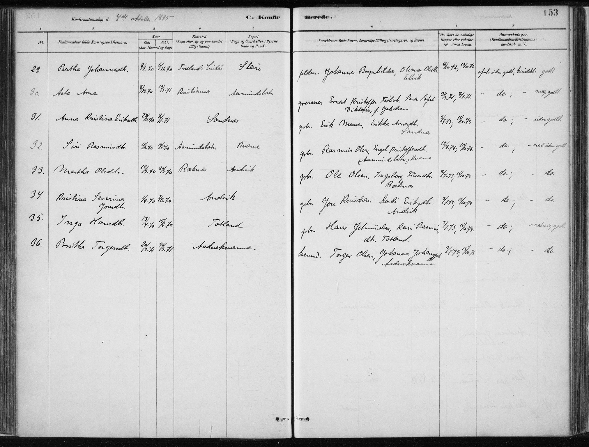 Masfjorden Sokneprestembete, SAB/A-77001: Parish register (official) no. B  1, 1876-1899, p. 153