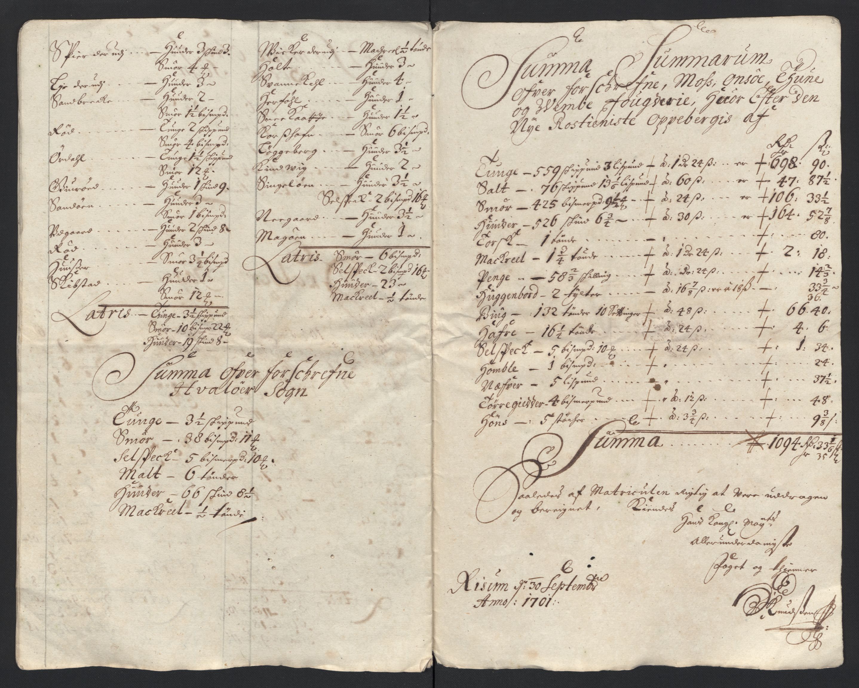 Rentekammeret inntil 1814, Reviderte regnskaper, Fogderegnskap, AV/RA-EA-4092/R04/L0129: Fogderegnskap Moss, Onsøy, Tune, Veme og Åbygge, 1700, p. 561