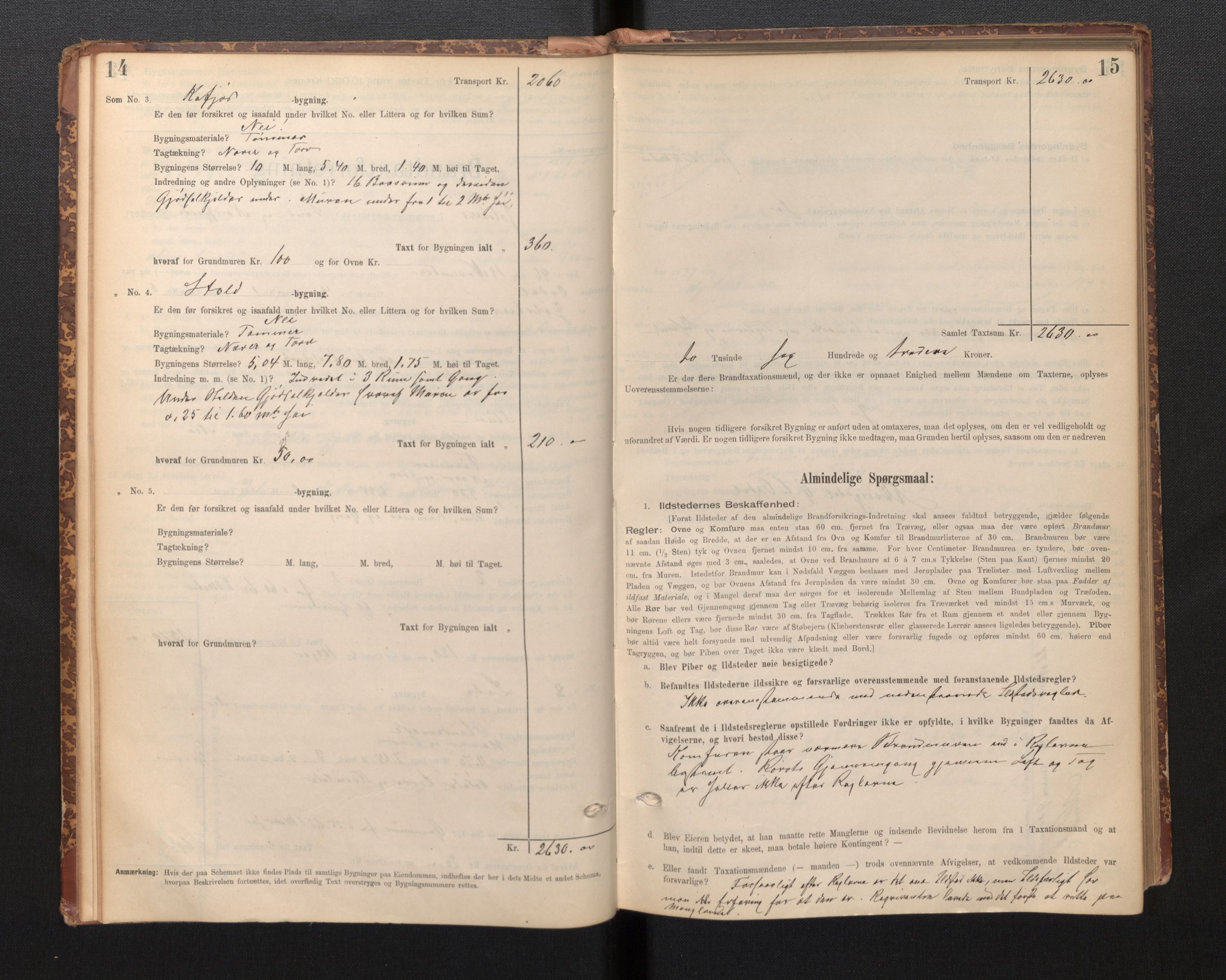 Lensmannen i Jølster, AV/SAB-A-28701/0012/L0004: Branntakstprotokoll, skjematakst, 1895-1923, p. 14-15