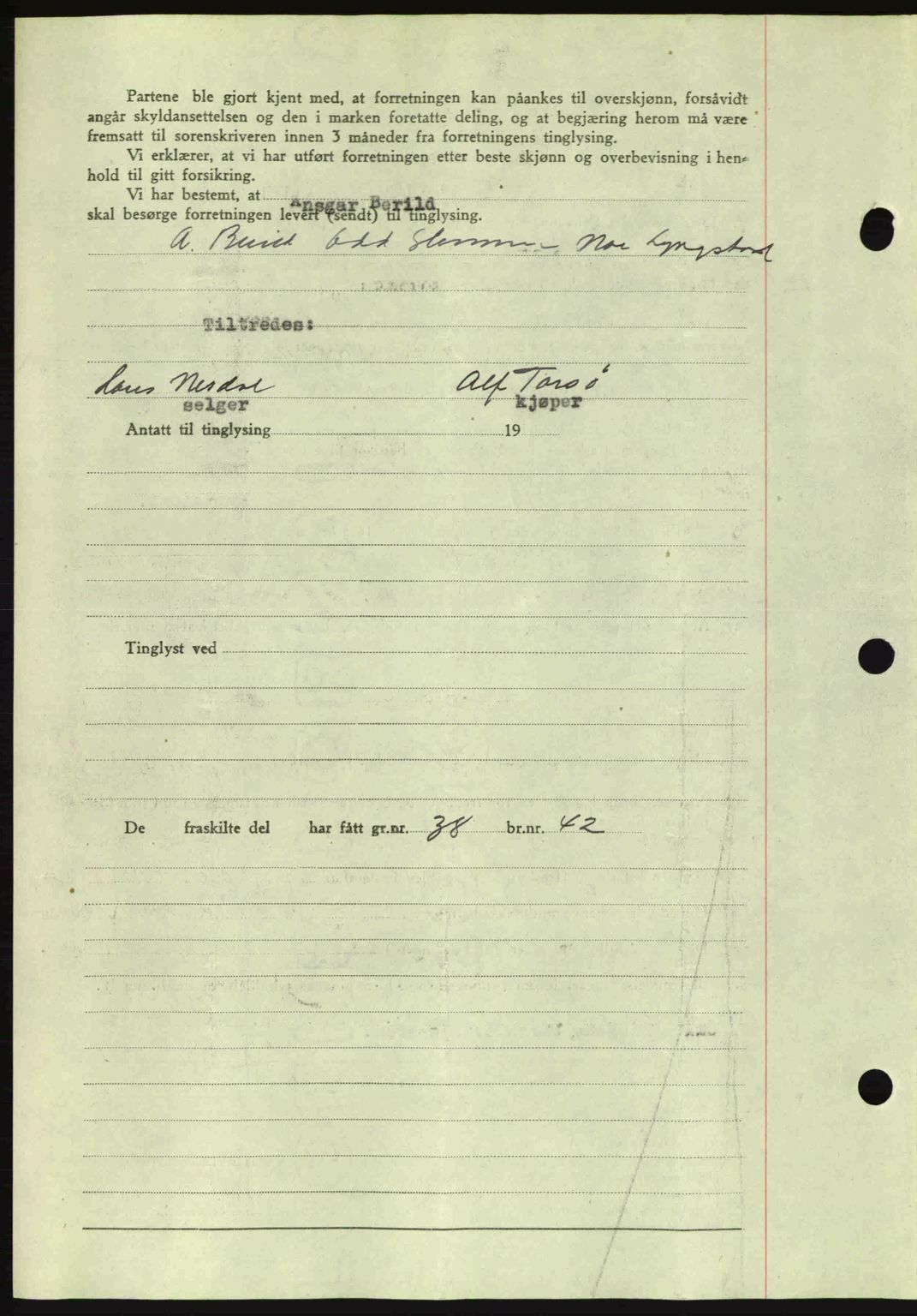 Romsdal sorenskriveri, AV/SAT-A-4149/1/2/2C: Mortgage book no. A16, 1944-1944, Diary no: : 989/1944