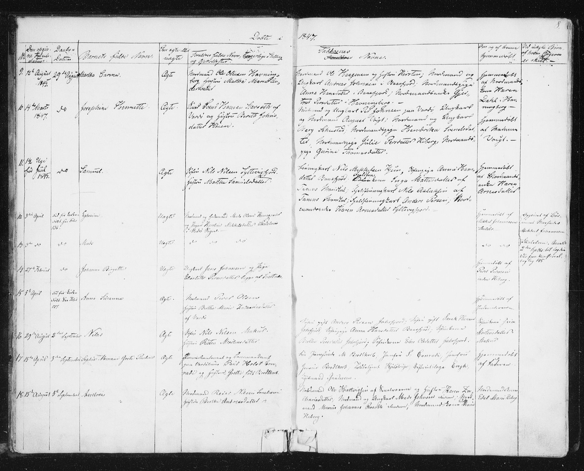 Vardø sokneprestkontor, SATØ/S-1332/H/Ha/L0003kirke: Parish register (official) no. 3, 1843-1861, p. 8