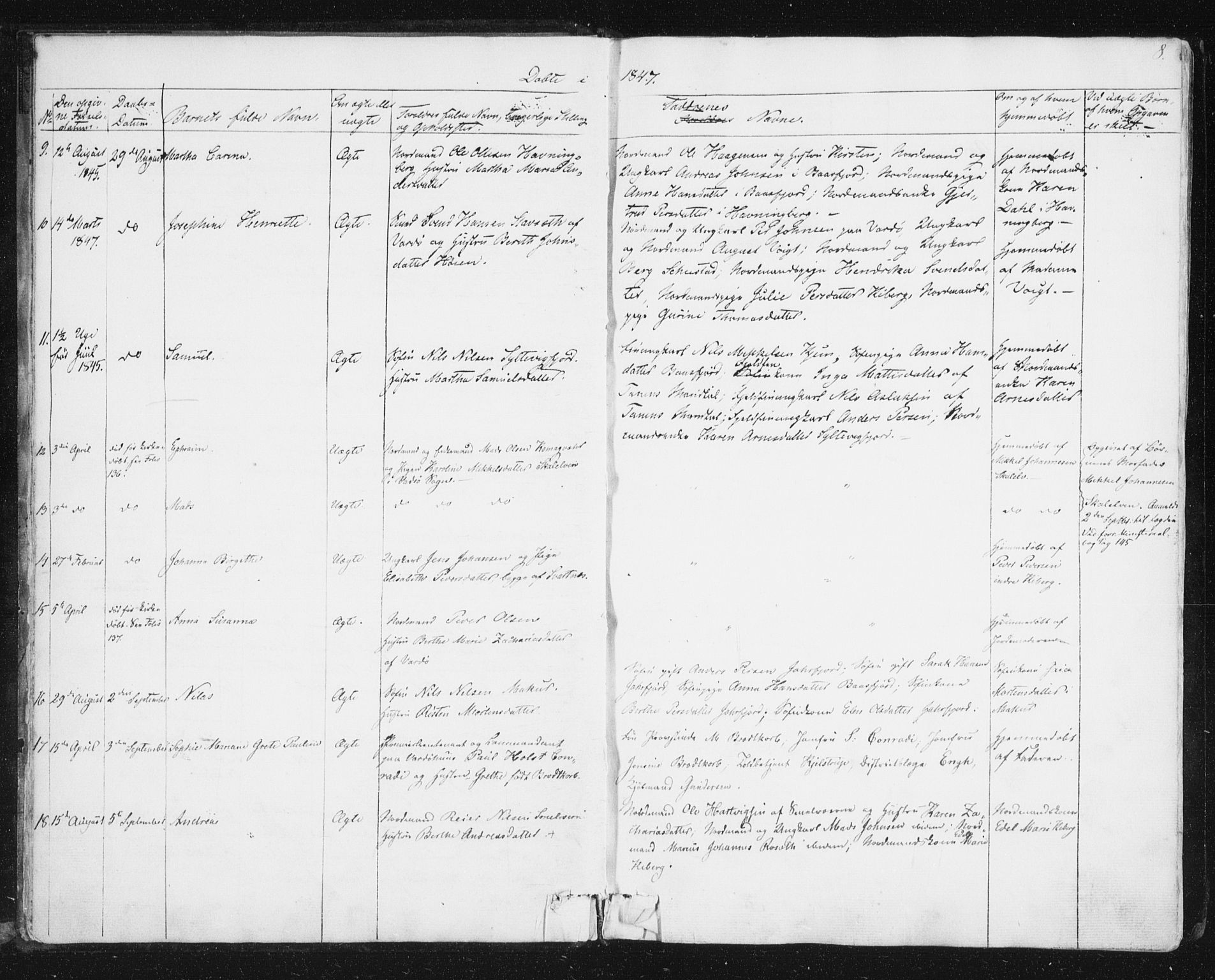 Vardø sokneprestkontor, AV/SATØ-S-1332/H/Ha/L0003kirke: Parish register (official) no. 3, 1843-1861, p. 8