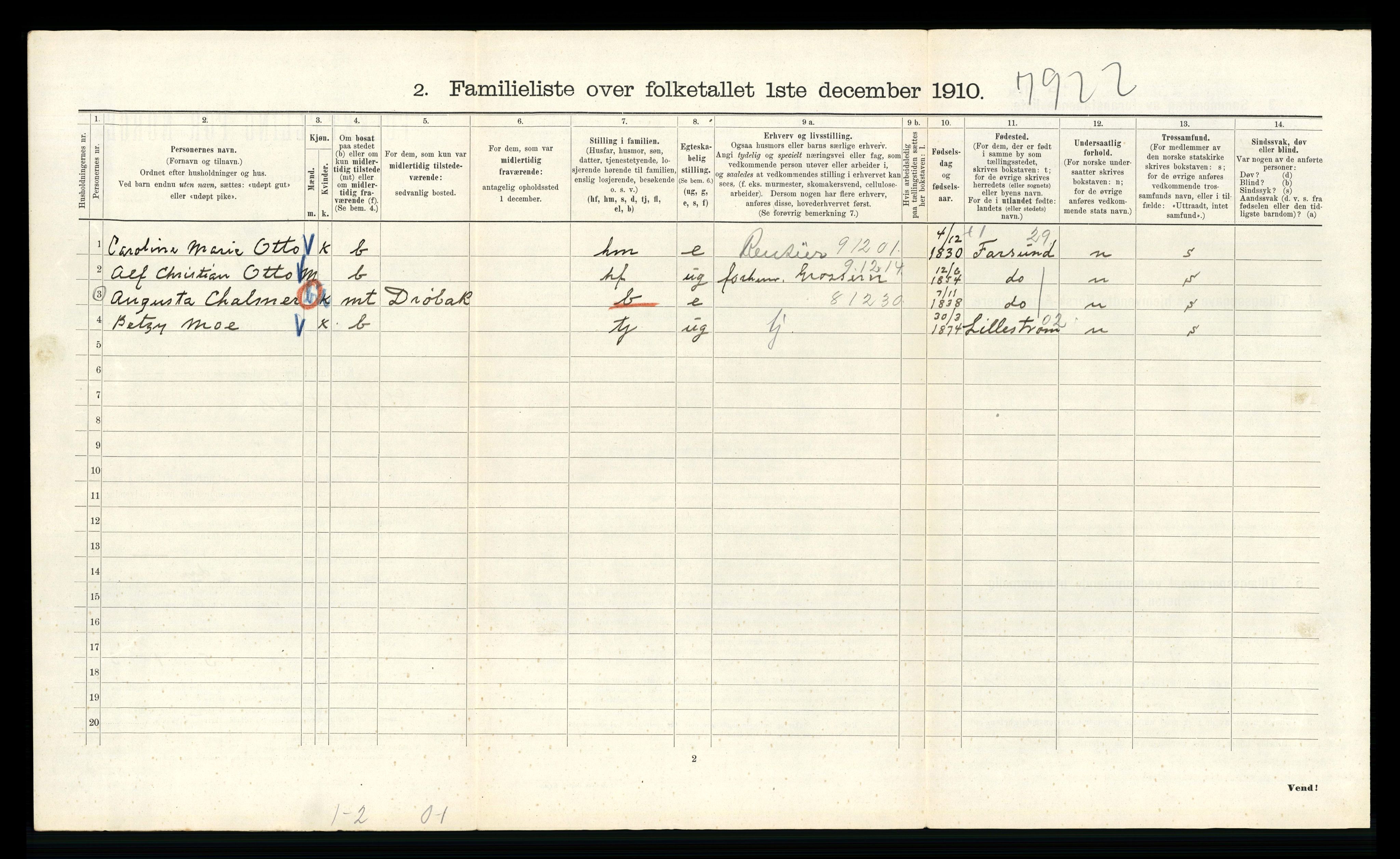 RA, 1910 census for Kristiania, 1910, p. 89582