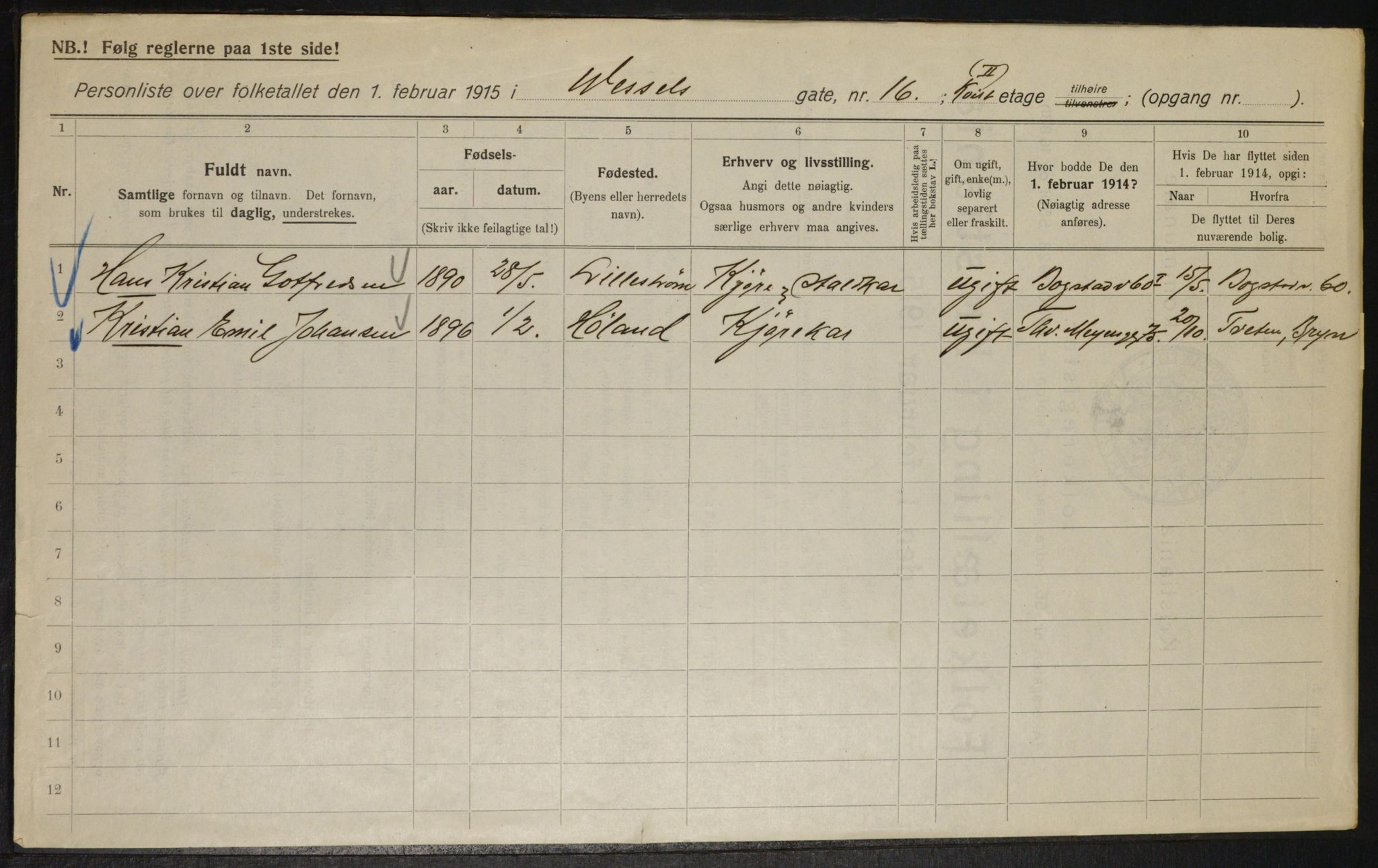 OBA, Municipal Census 1915 for Kristiania, 1915, p. 128767