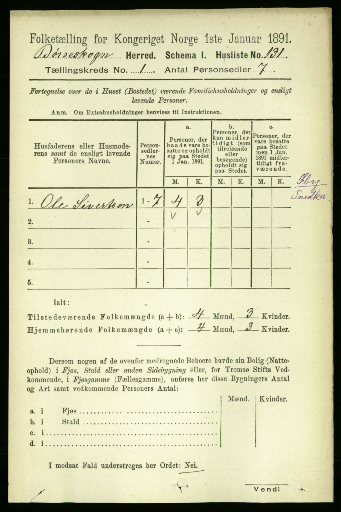 RA, 1891 census for 1657 Børseskogn, 1891, p. 149