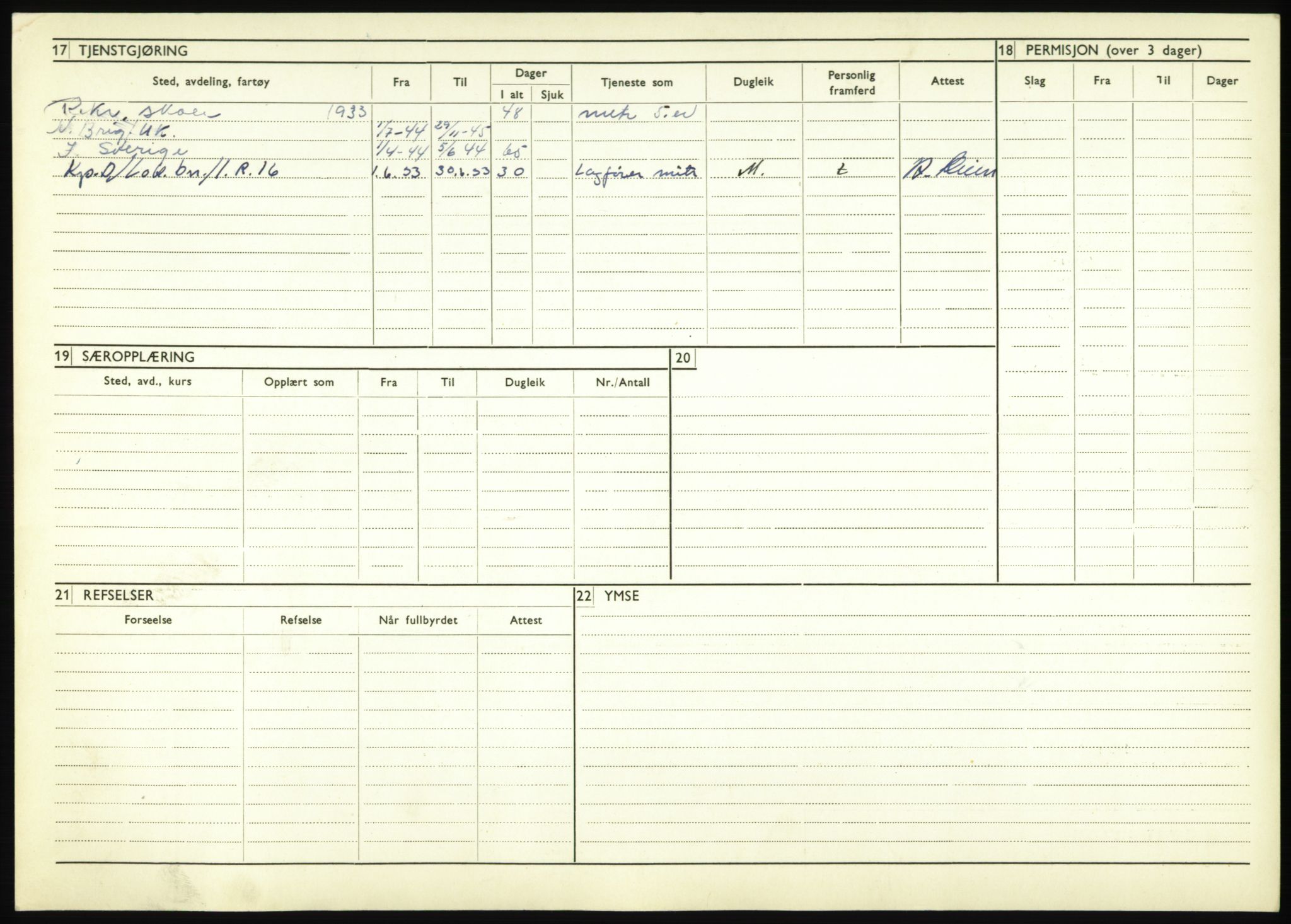 Forsvaret, Troms infanteriregiment nr. 16, AV/RA-RAFA-3146/P/Pa/L0017: Rulleblad for regimentets menige mannskaper, årsklasse 1933, 1933, p. 1118