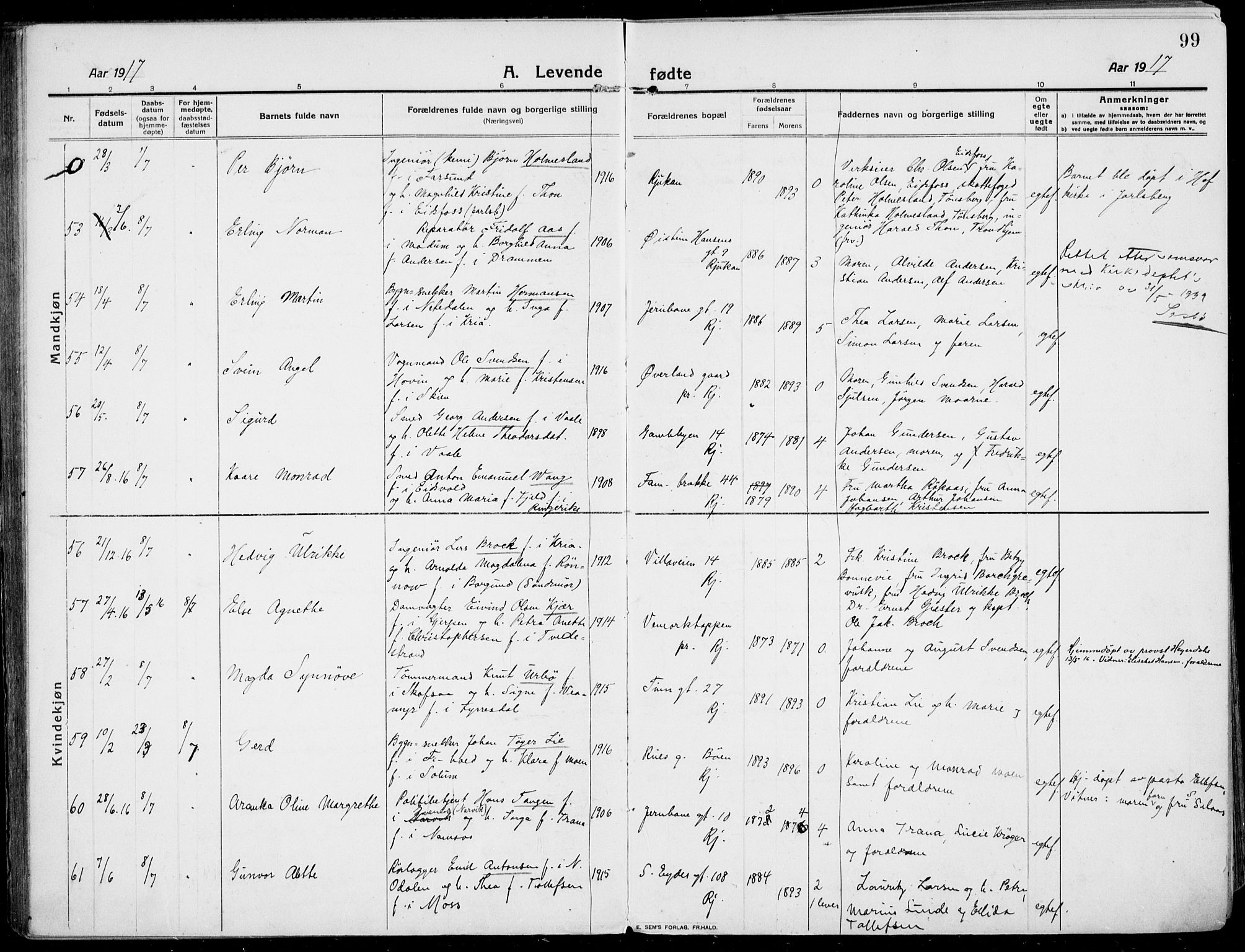 Rjukan kirkebøker, SAKO/A-294/F/Fa/L0002: Parish register (official) no. 2, 1912-1917, p. 99