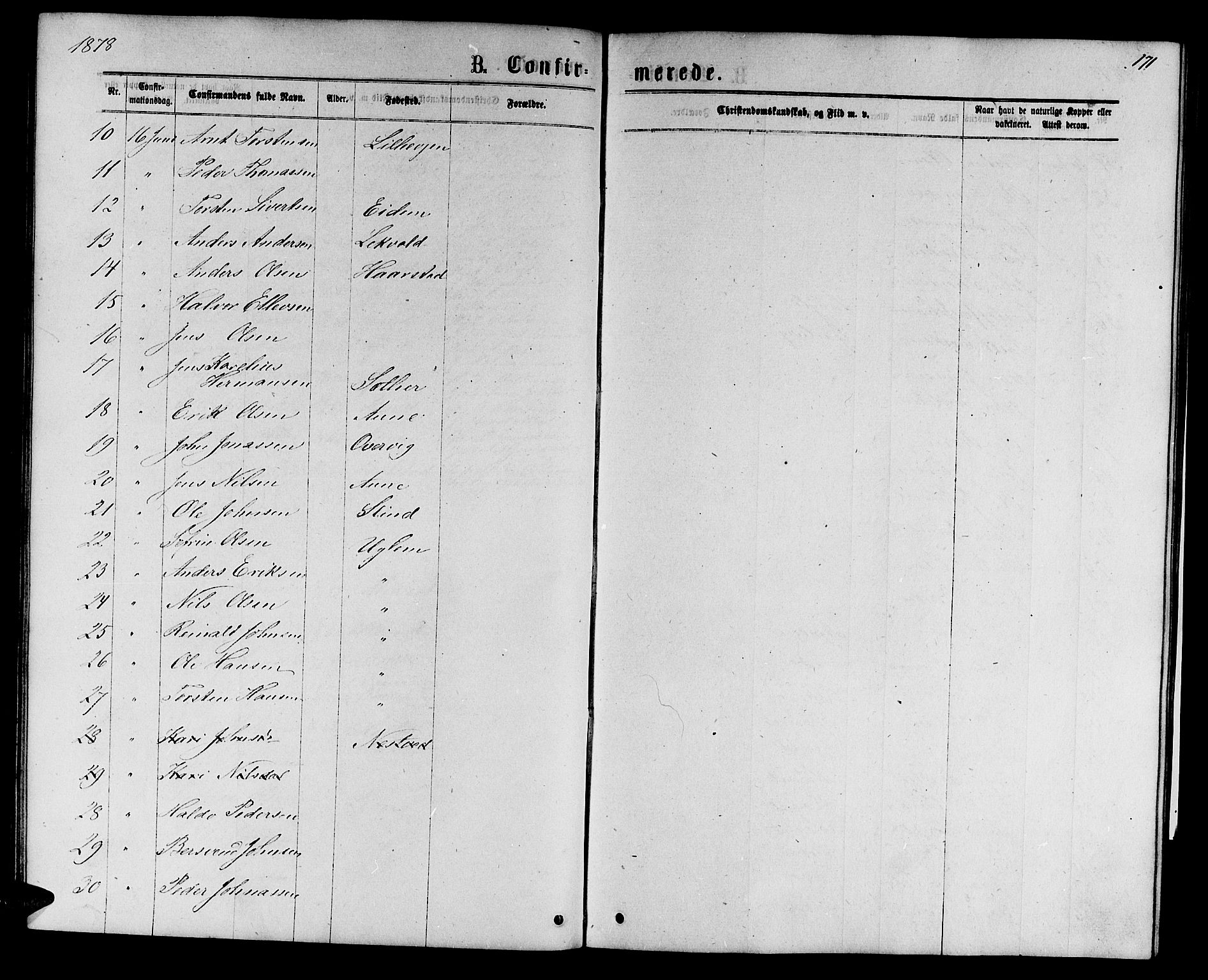 Ministerialprotokoller, klokkerbøker og fødselsregistre - Sør-Trøndelag, SAT/A-1456/695/L1156: Parish register (copy) no. 695C07, 1869-1888, p. 171