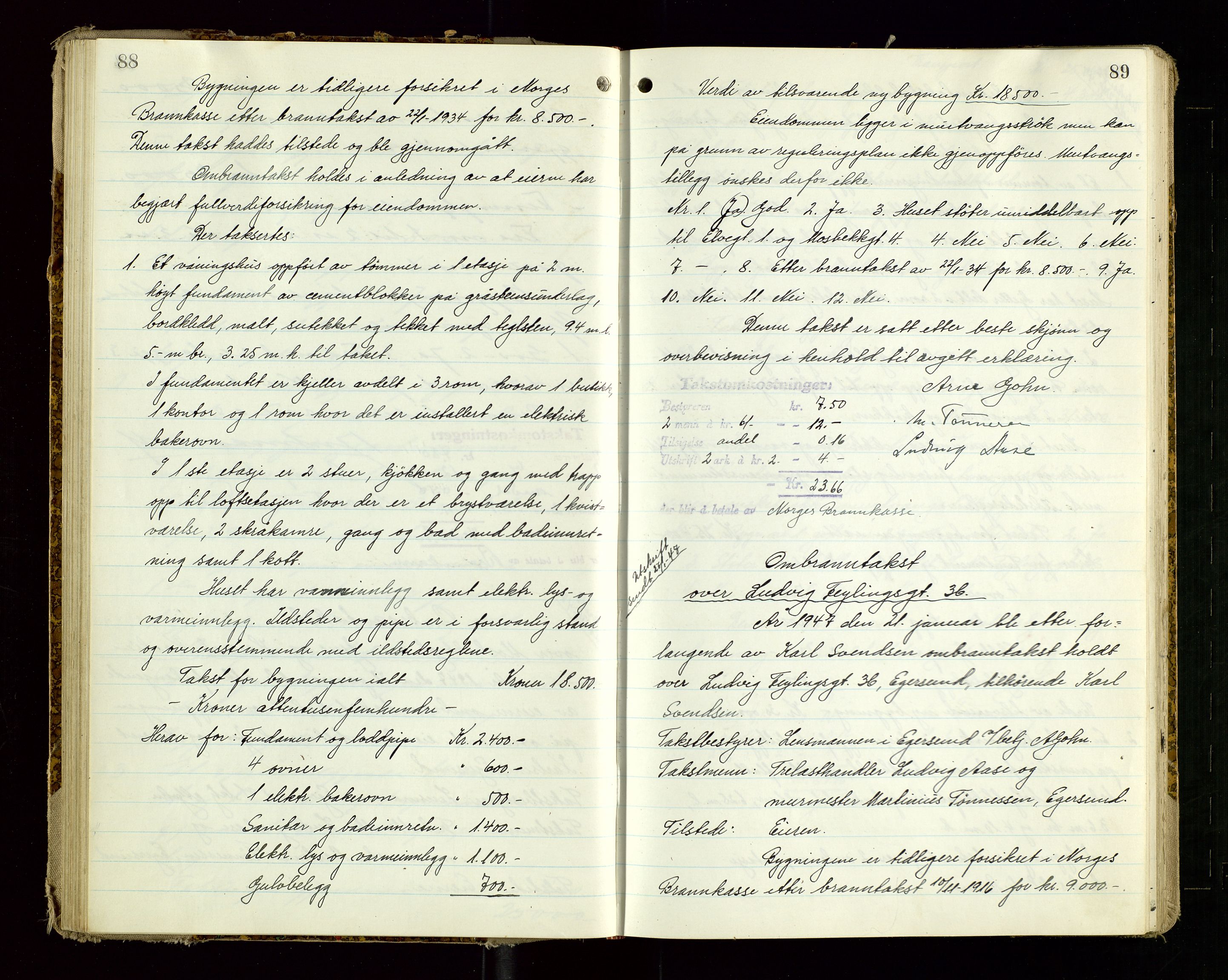 Eigersund lensmannskontor, AV/SAST-A-100171/God/L0013: "Branntakstprotokoll", 1944-1951, p. 88-89