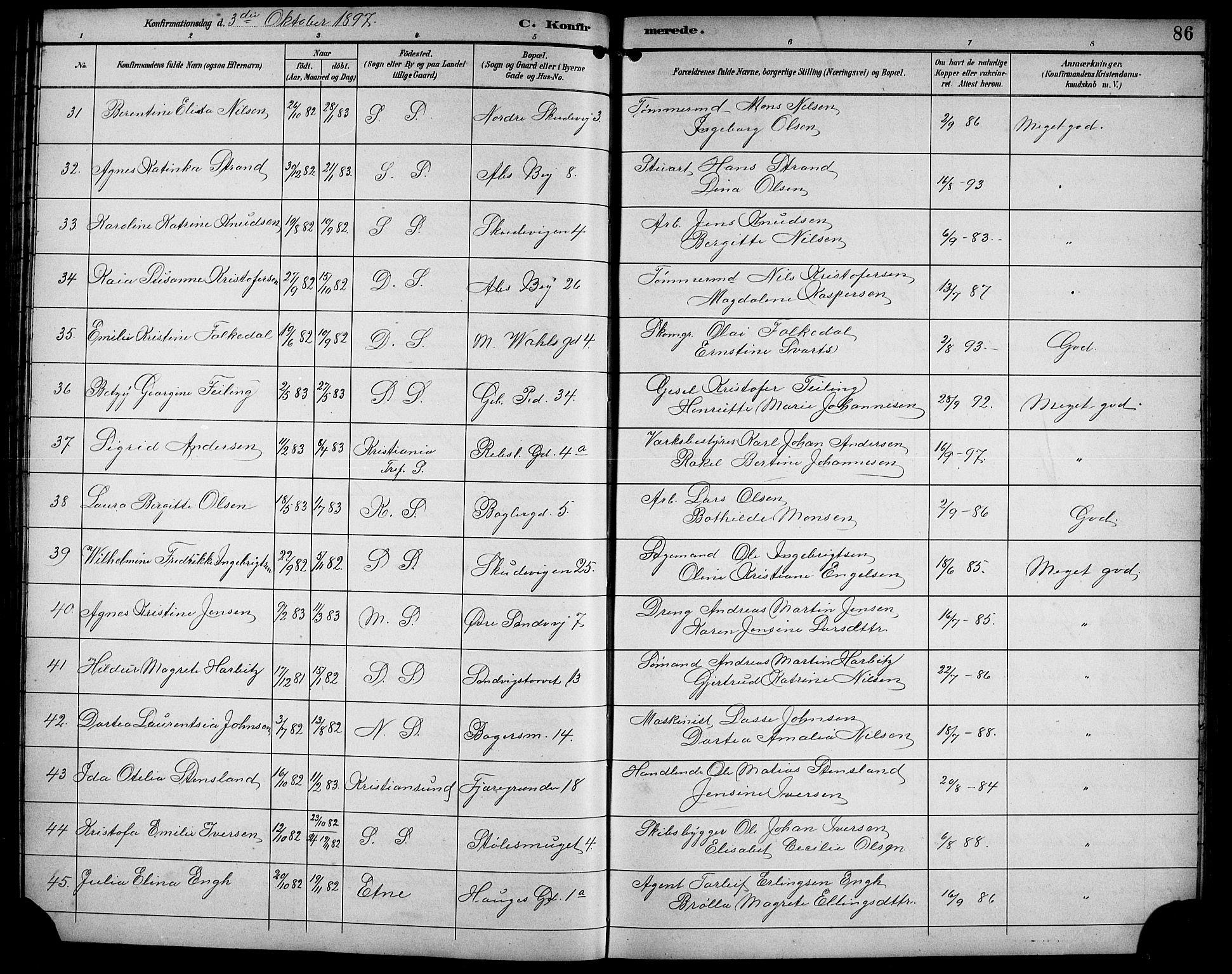 Sandviken Sokneprestembete, AV/SAB-A-77601/H/Hb/L0003: Parish register (copy) no. A 4, 1892-1901, p. 86