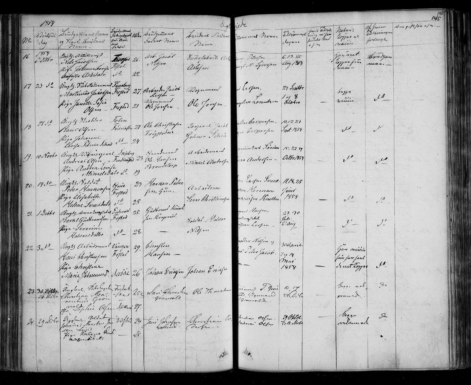 Fredrikstad prestekontor Kirkebøker, AV/SAO-A-11082/F/Fa/L0005: Parish register (official) no. 5, 1835-1856, p. 145