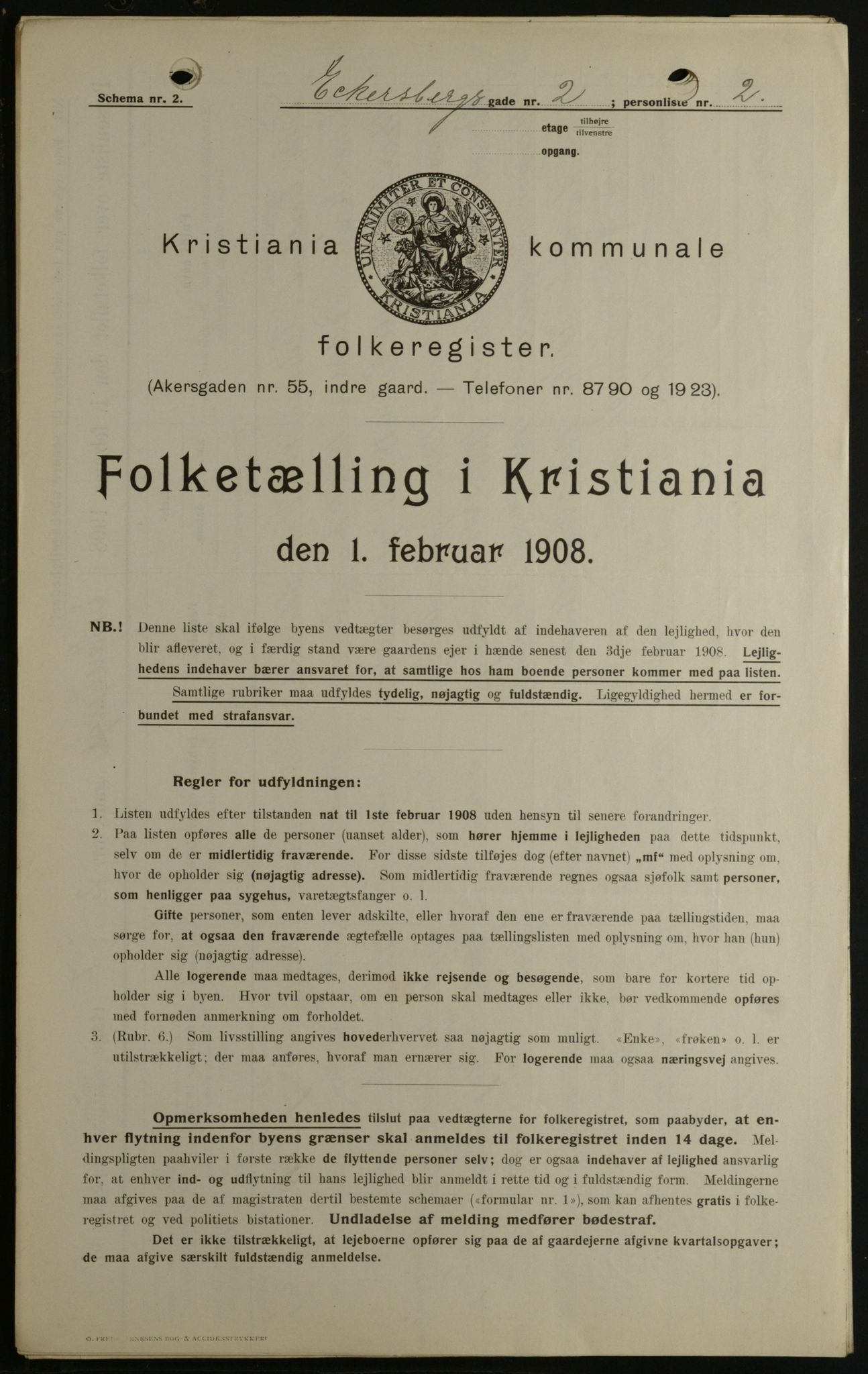 OBA, Municipal Census 1908 for Kristiania, 1908, p. 16809