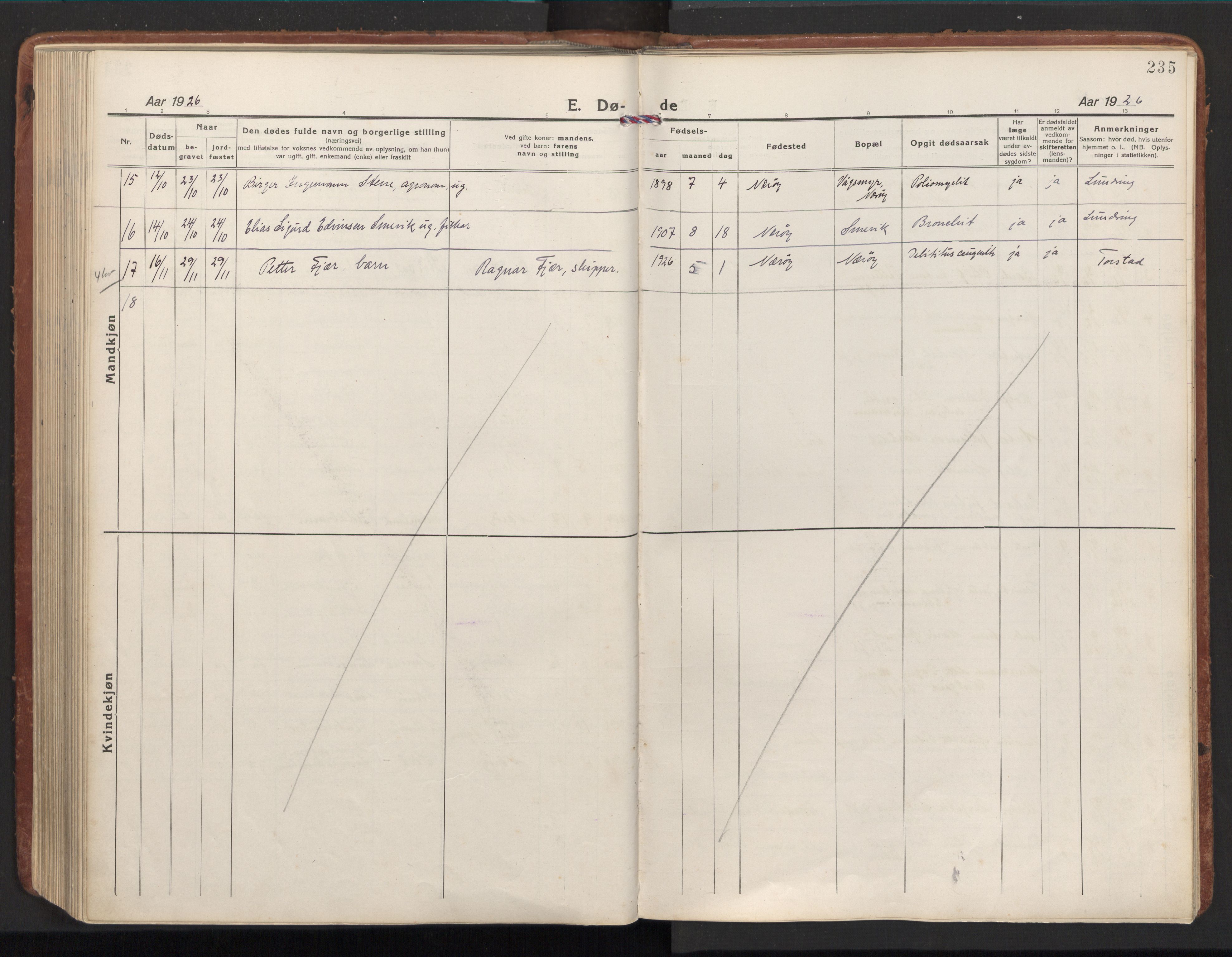 Ministerialprotokoller, klokkerbøker og fødselsregistre - Nord-Trøndelag, AV/SAT-A-1458/784/L0678: Parish register (official) no. 784A13, 1921-1938, p. 235
