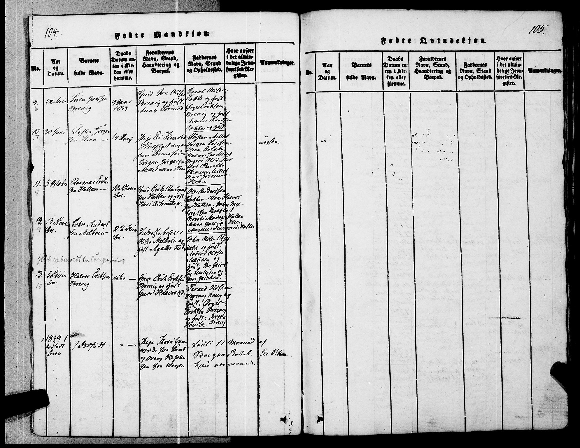 Ministerialprotokoller, klokkerbøker og fødselsregistre - Møre og Romsdal, AV/SAT-A-1454/545/L0585: Parish register (official) no. 545A01, 1818-1853, p. 104-105