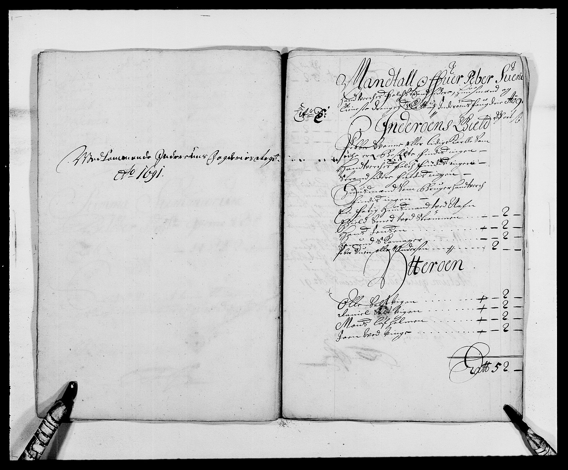 Rentekammeret inntil 1814, Reviderte regnskaper, Fogderegnskap, RA/EA-4092/R63/L4307: Fogderegnskap Inderøy, 1690-1691, p. 302