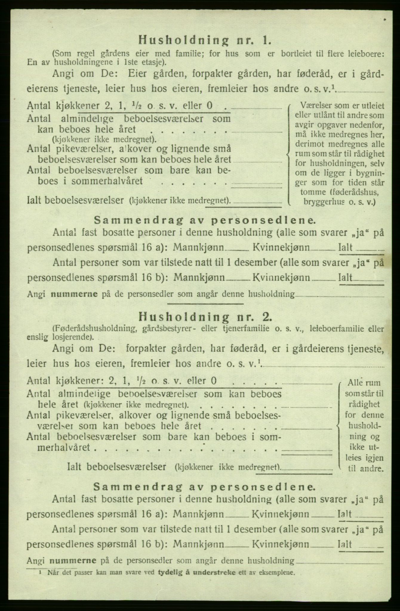 SAB, 1920 census for Strandebarm, 1920, p. 1174