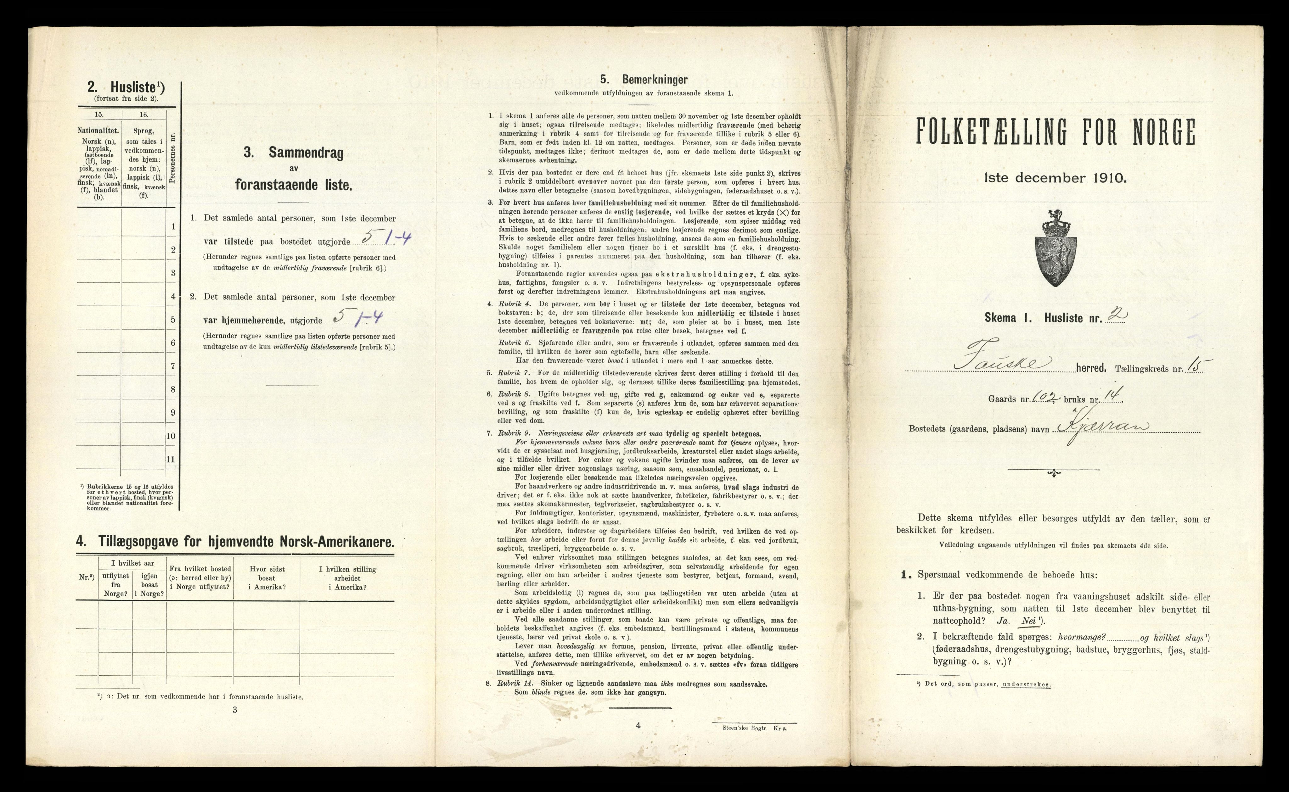 RA, 1910 census for Fauske, 1910, p. 814