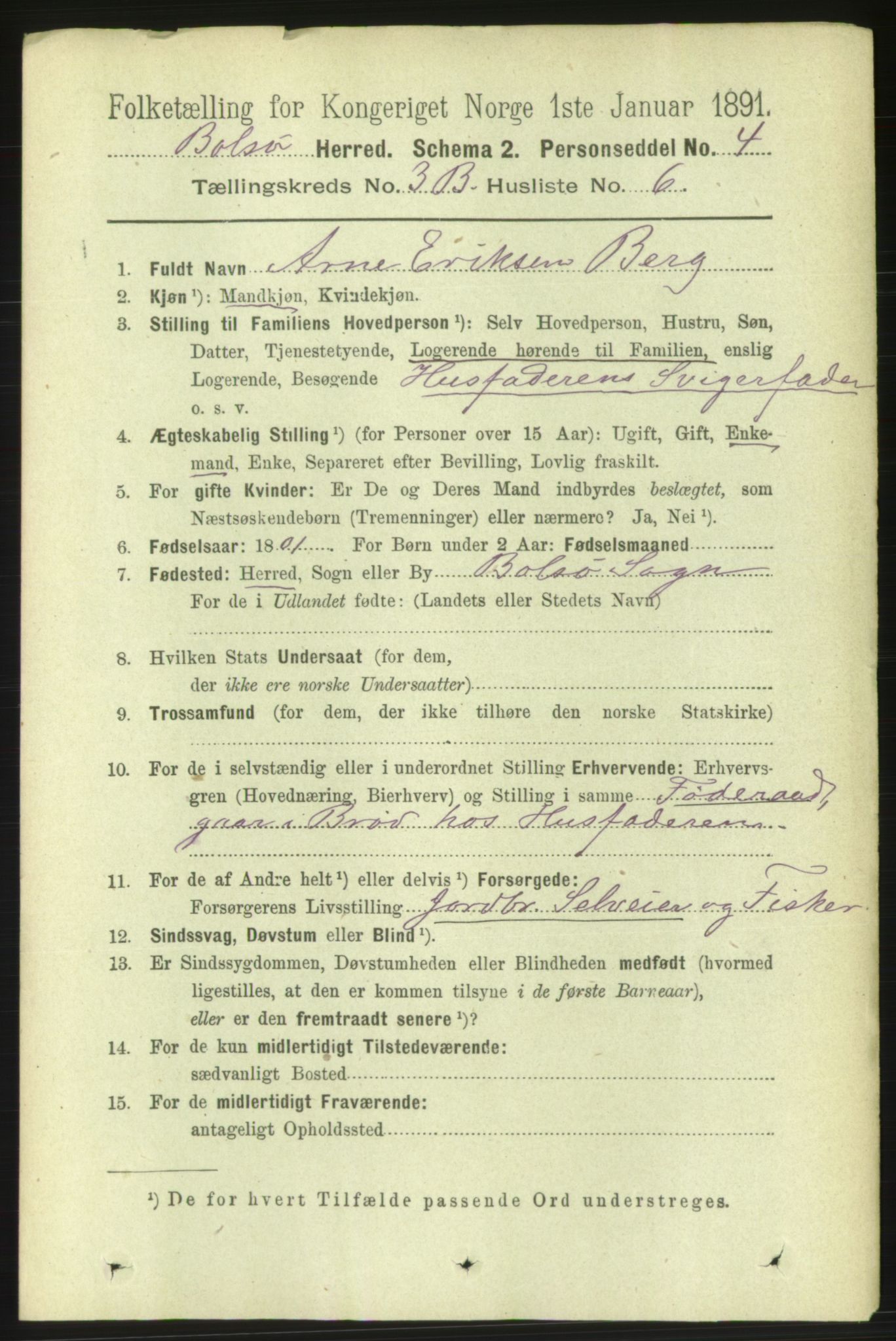 RA, 1891 census for 1544 Bolsøy, 1891, p. 2119