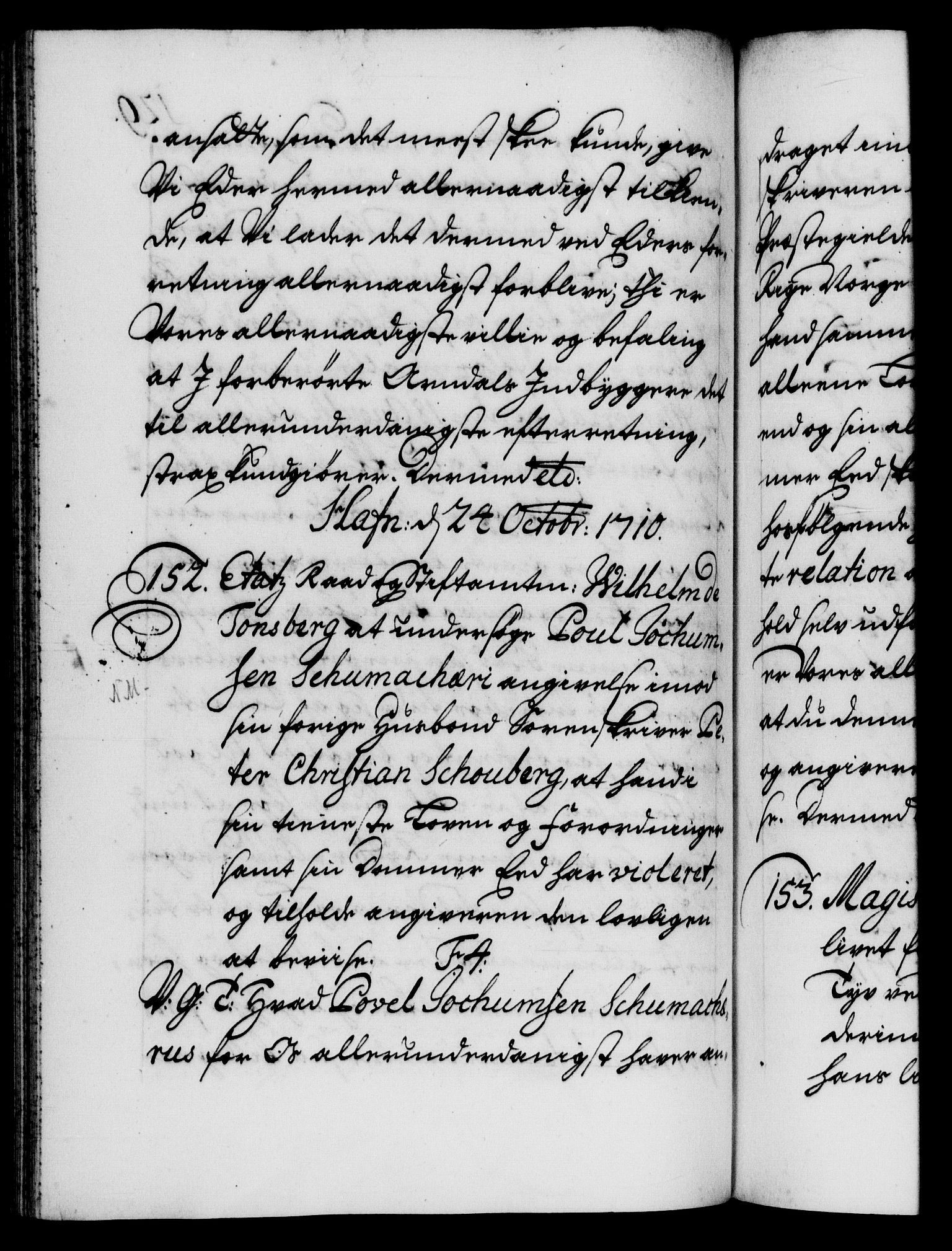 Danske Kanselli 1572-1799, RA/EA-3023/F/Fc/Fca/Fcab/L0019: Norske tegnelser, 1710-1714, p. 129b