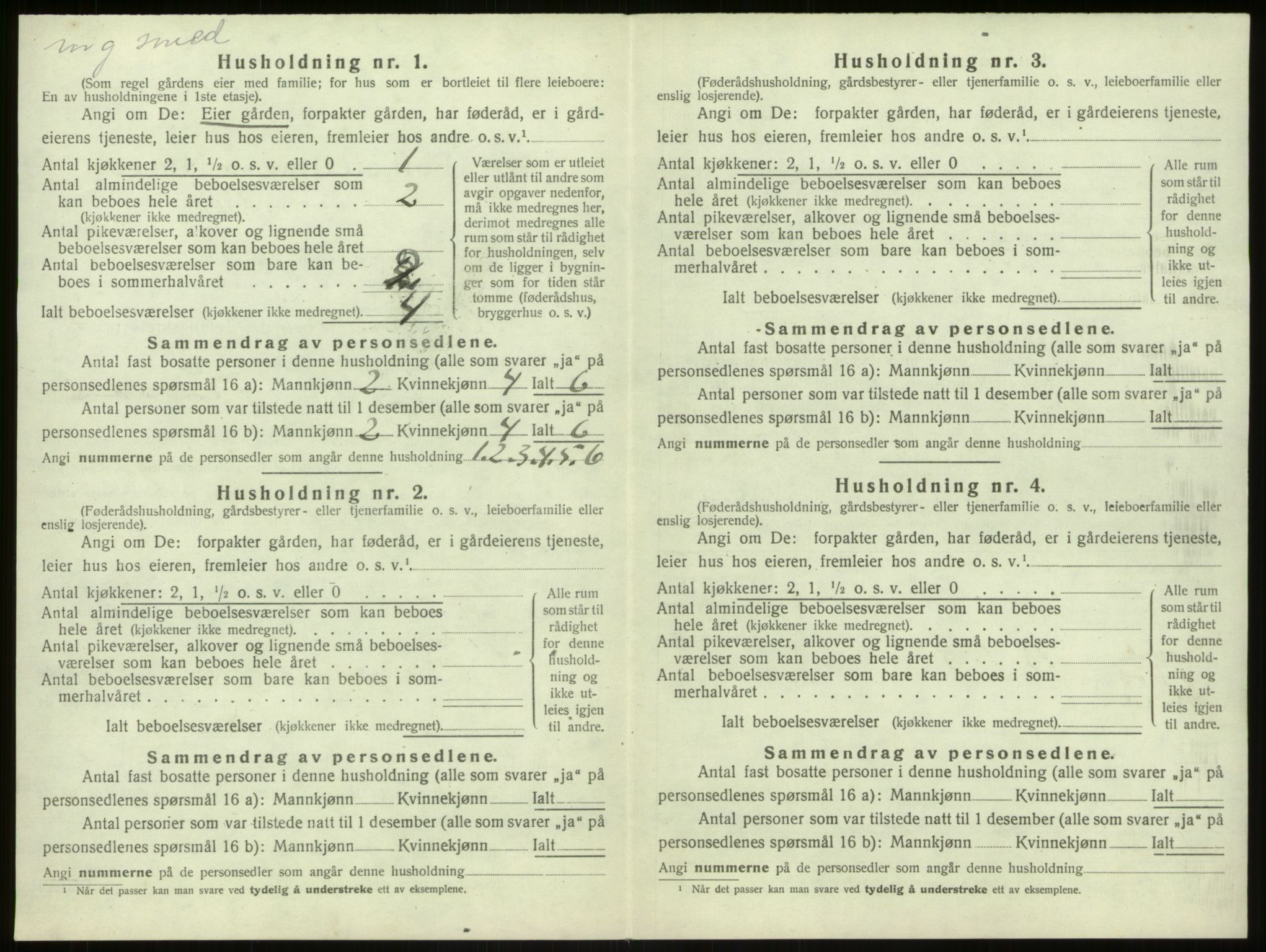 SAB, 1920 census for Hamre, 1920, p. 619