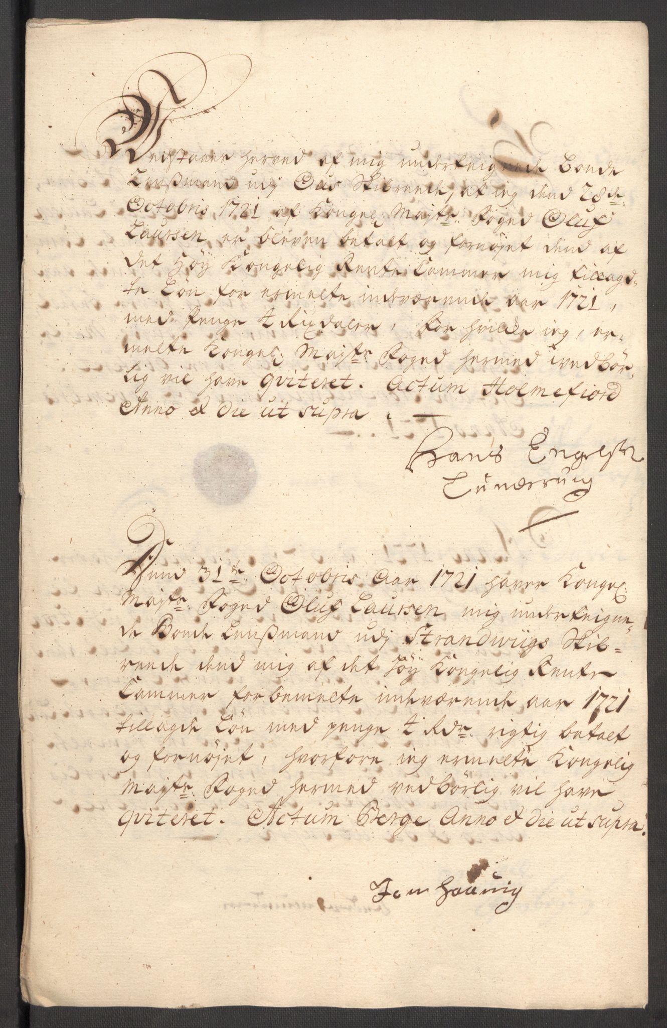 Rentekammeret inntil 1814, Reviderte regnskaper, Fogderegnskap, RA/EA-4092/R48/L3000: Fogderegnskap Sunnhordland og Hardanger, 1721, p. 206